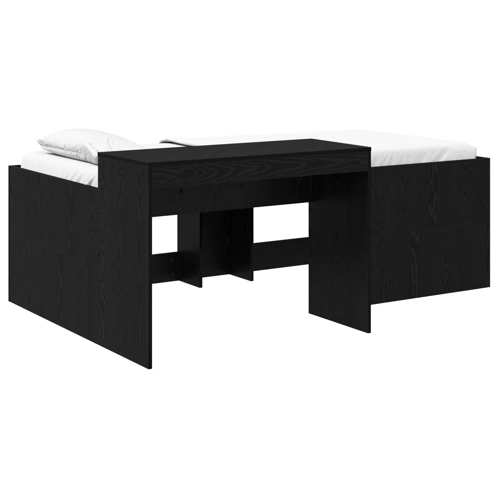 Krevet za djecu s visokim okvirom i stolom Crna 98.5 x 200 cm