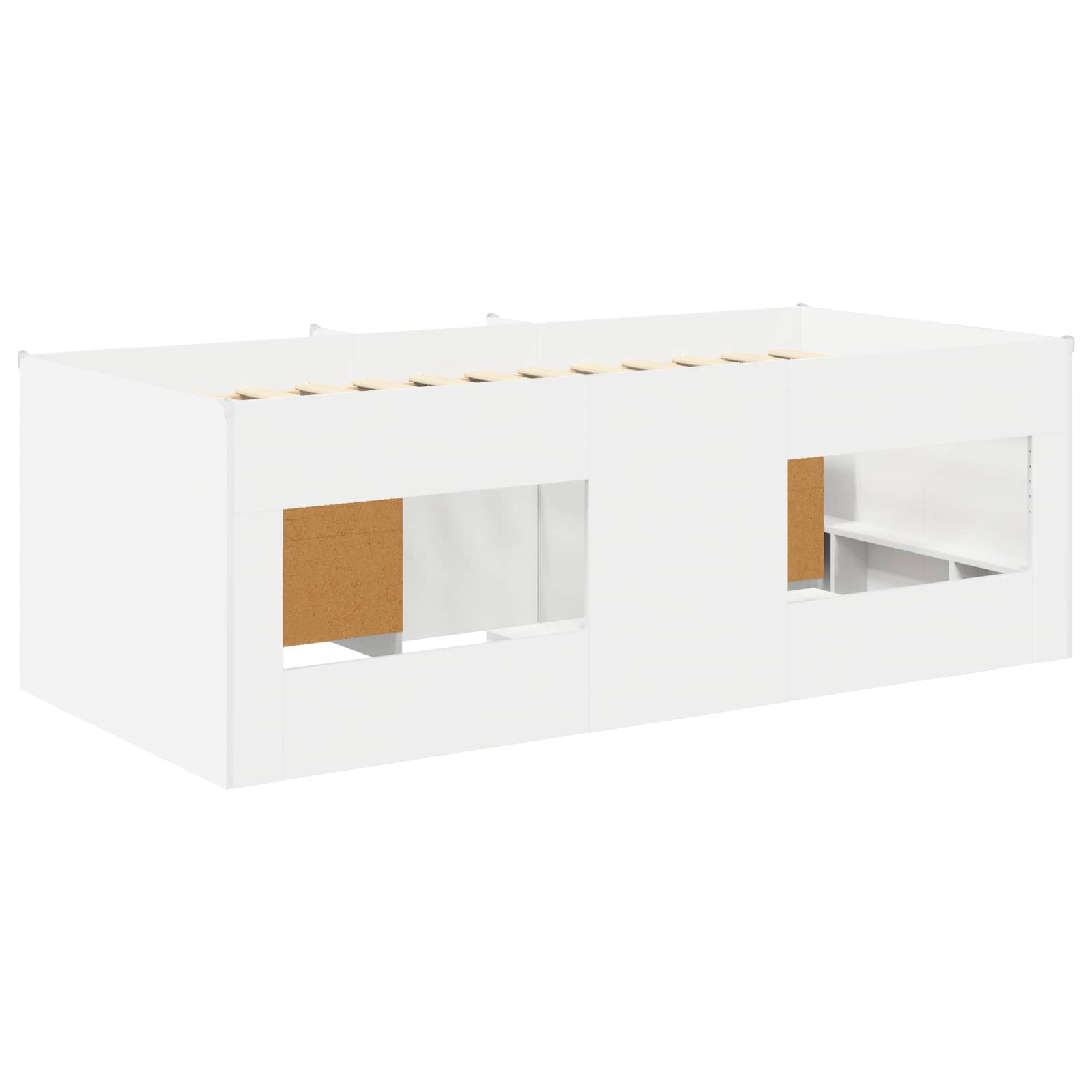 Loft krevet s ormarom s policom 3 pcs Bijela Konstruirano drvo