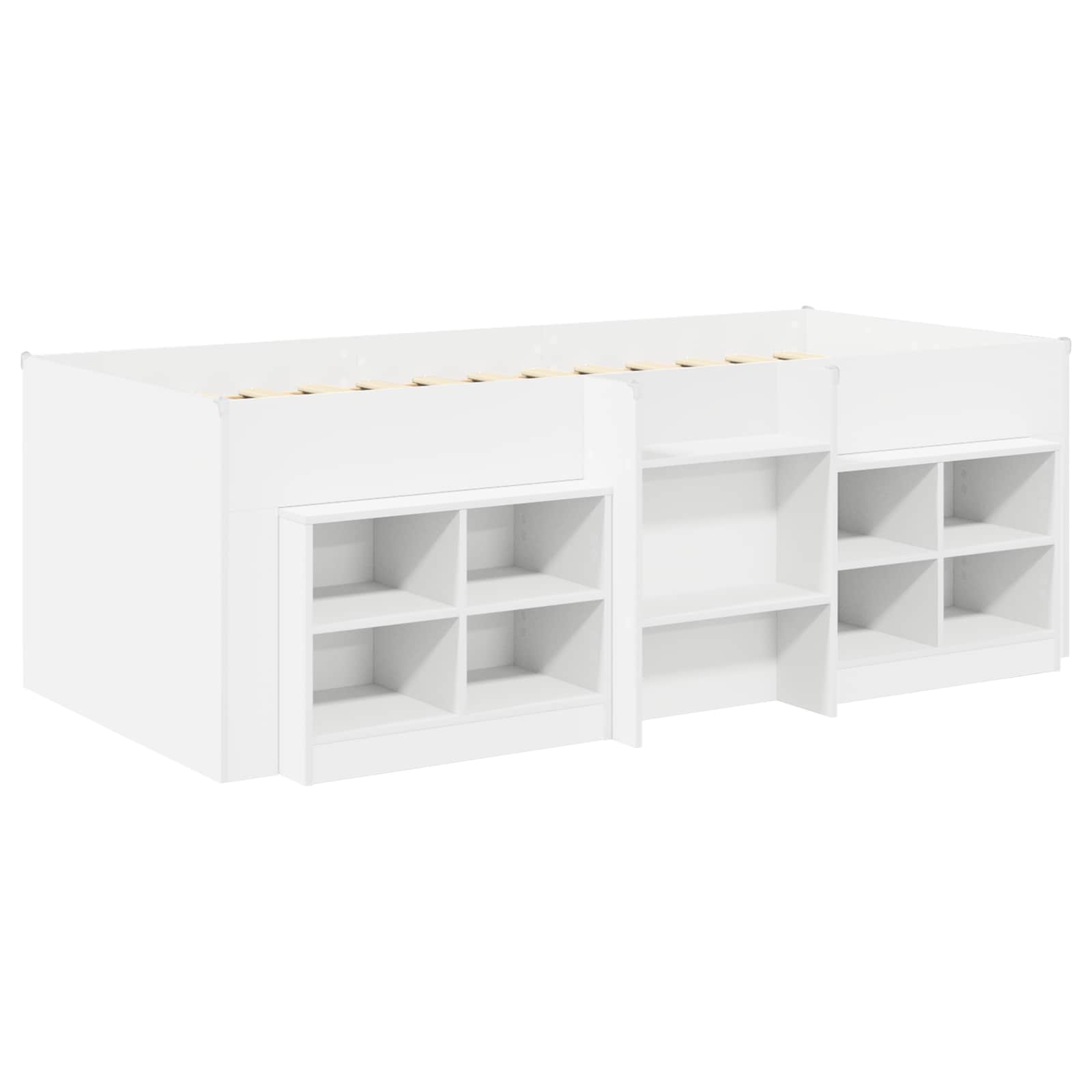 Loft krevet s ormarom s policom 3 pcs Bijela Konstruirano drvo