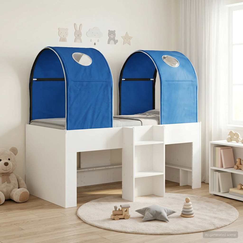Krevet s Tunelom 4 pcs Bijela i plava Konstruirano drvo