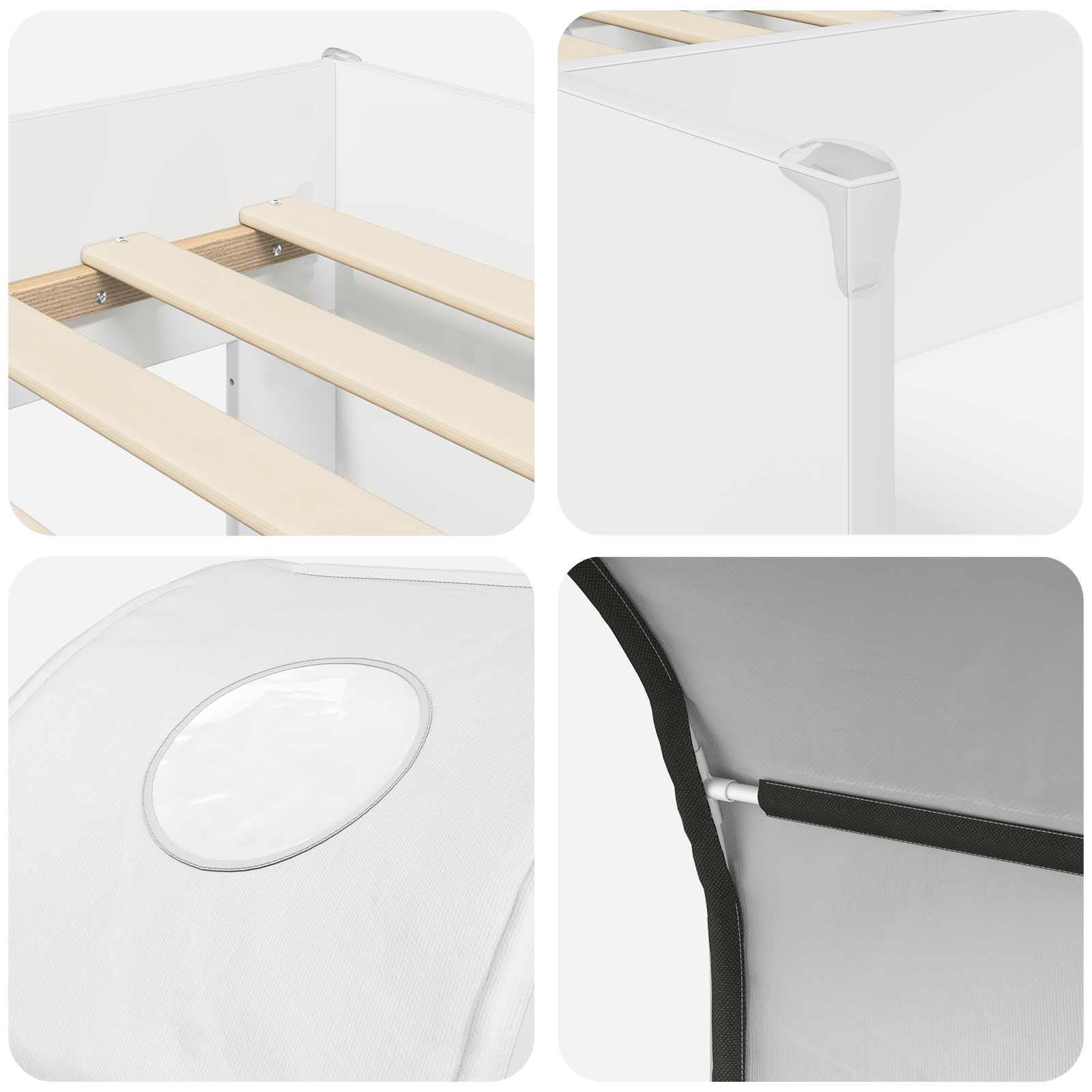 Krevet s Tunnels 4 pcs Bijela Konstruirano drvo