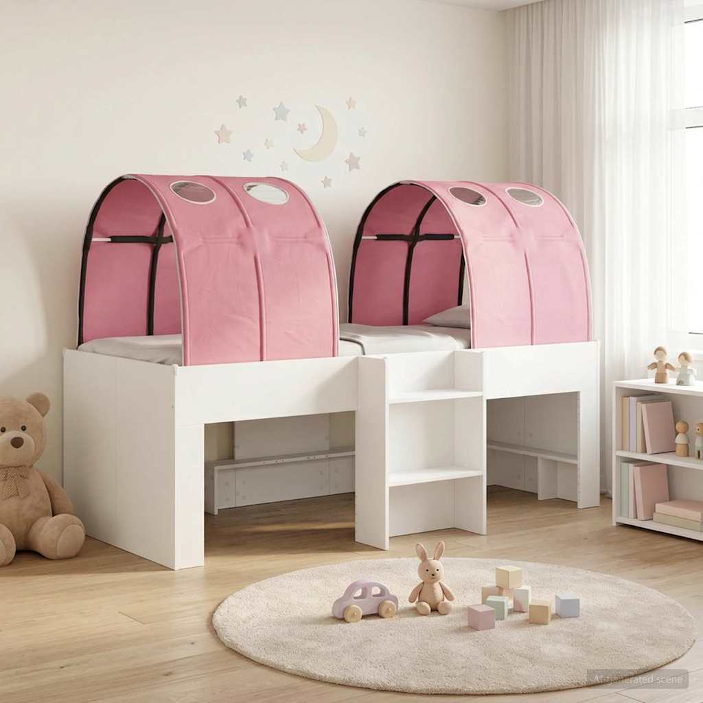 Krevet s Tunnels 4 pcs Bijela i ružičasta Konstruirano drvo