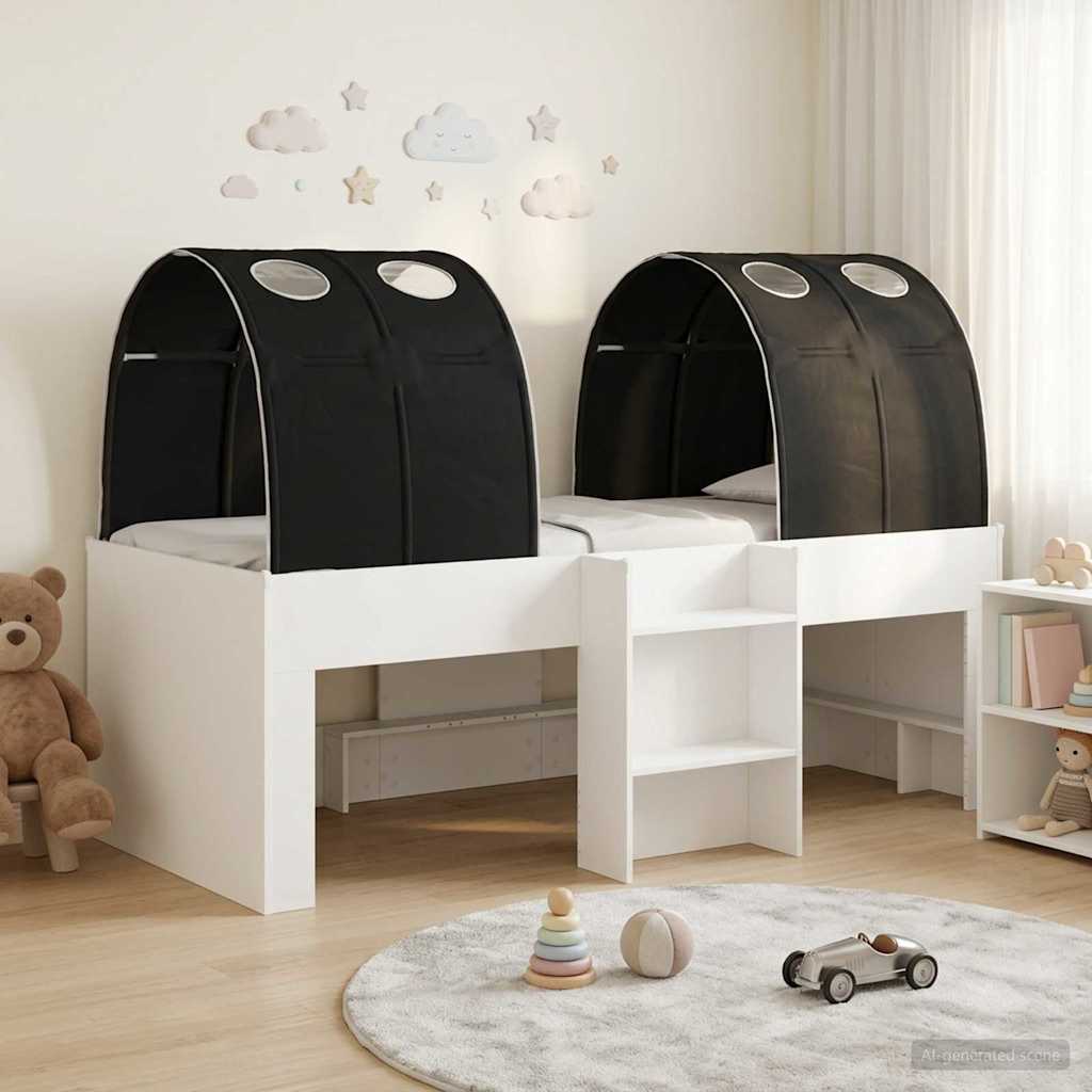 Krevet s Tunnels 4 pcs Bijela i crna Konstruirano drvo
