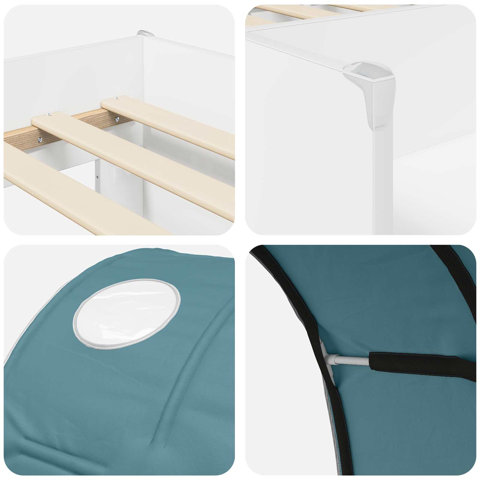Krevet s Tunnels 4 pcs Bijela i svjetloplava Konstruirano drvo