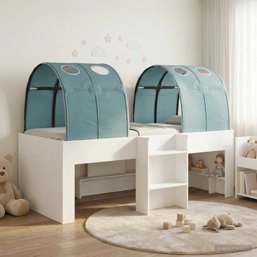 Krevet s Tunnels 4 pcs Bijela i svjetloplava Konstruirano drvo