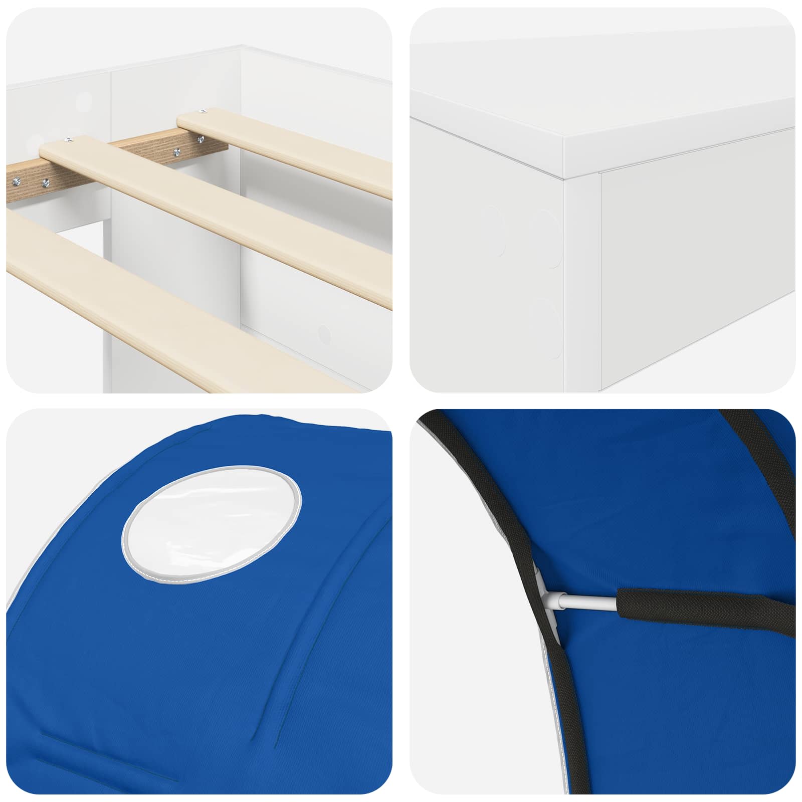Krevet s tunelom 4 pcs Artisian hrast i plava Konstruirano drvo