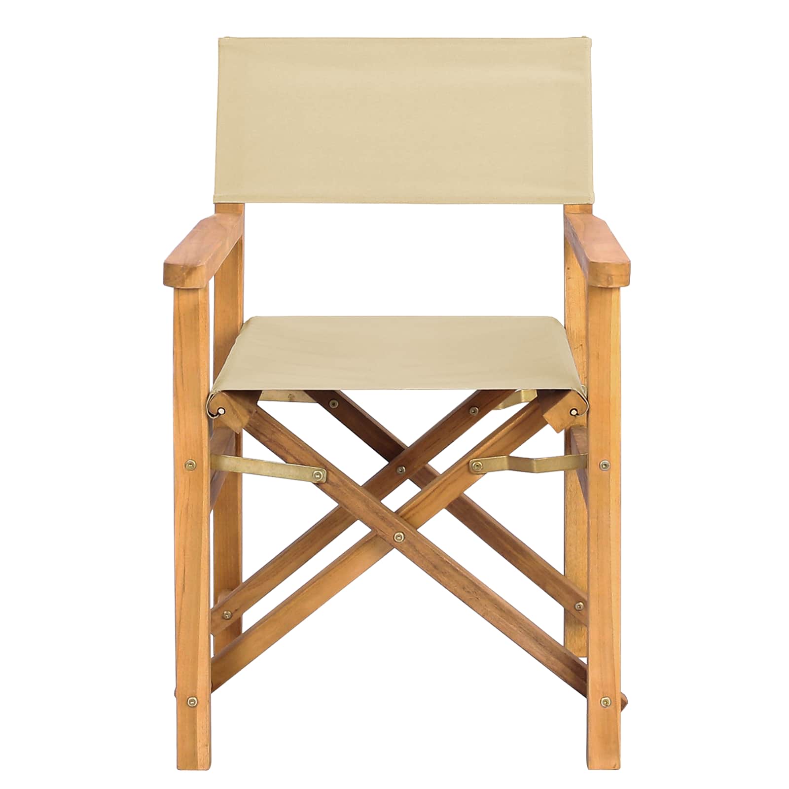 Directorska stolica Smeđa i bež Čvrsto teak drvo