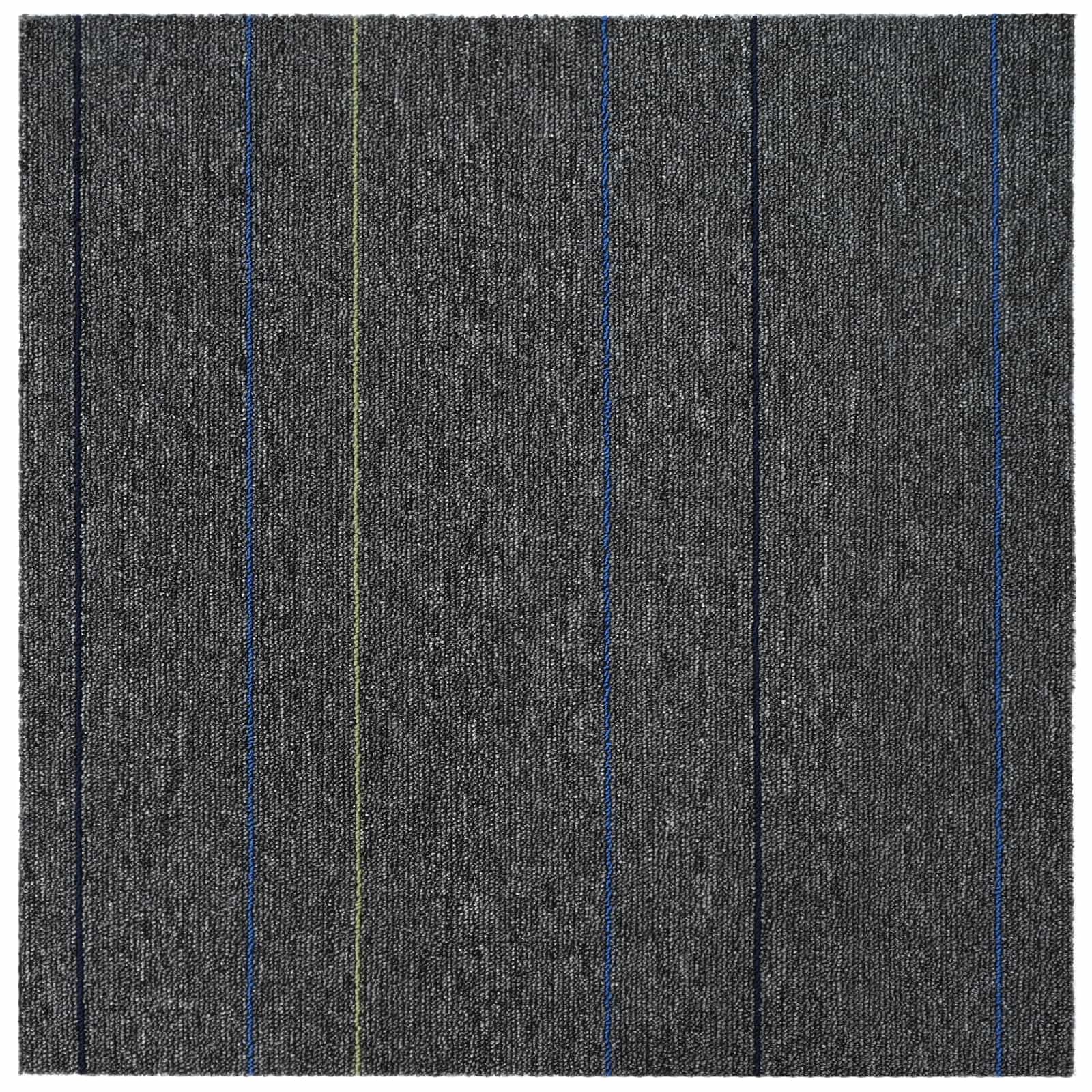 Tepih pločica Srednja siva s prugama 50 x 50 cm 36 pcs