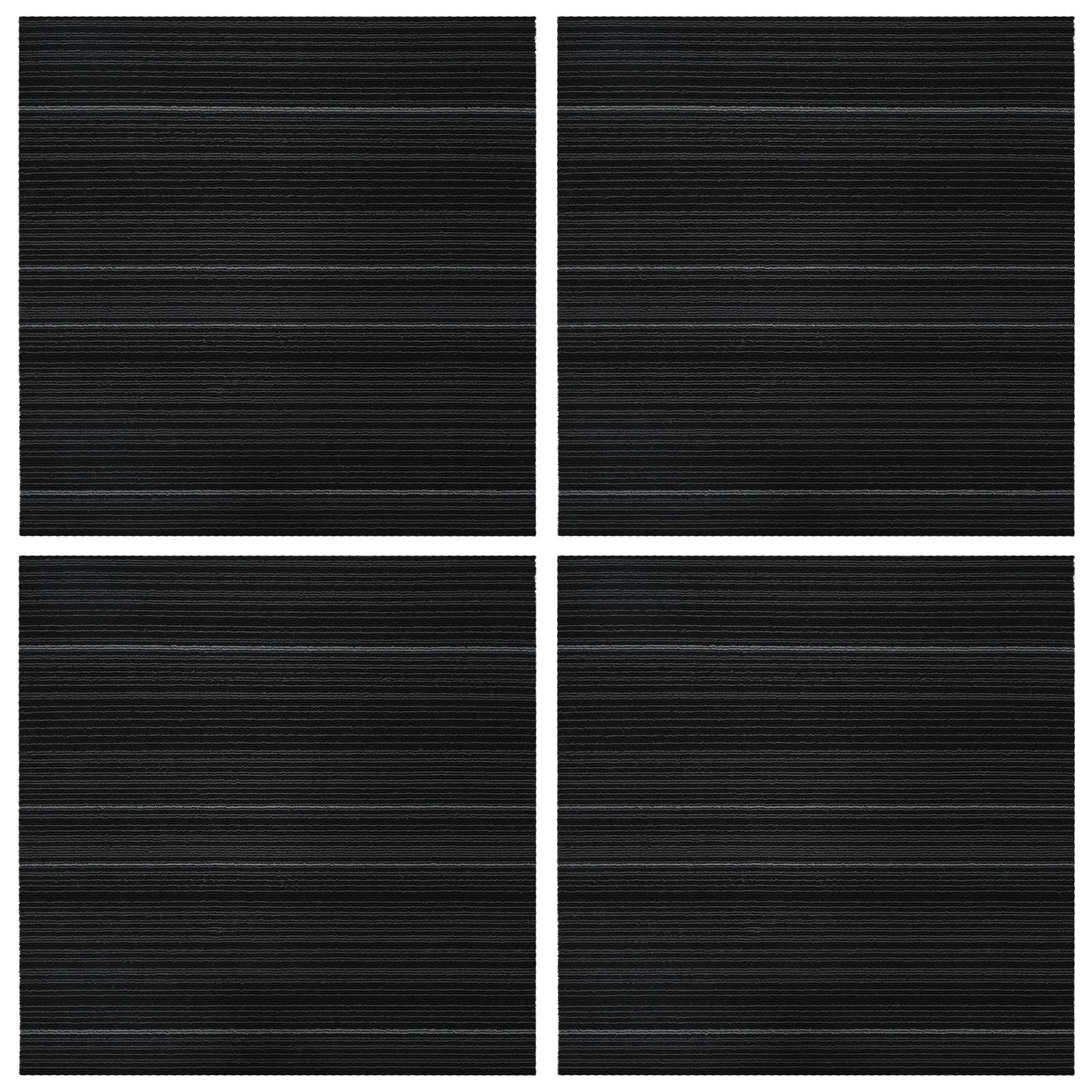 Tepih pločica Prugasta Tamnosiva 50 x 50 cm 4 pcs PP i bitumen