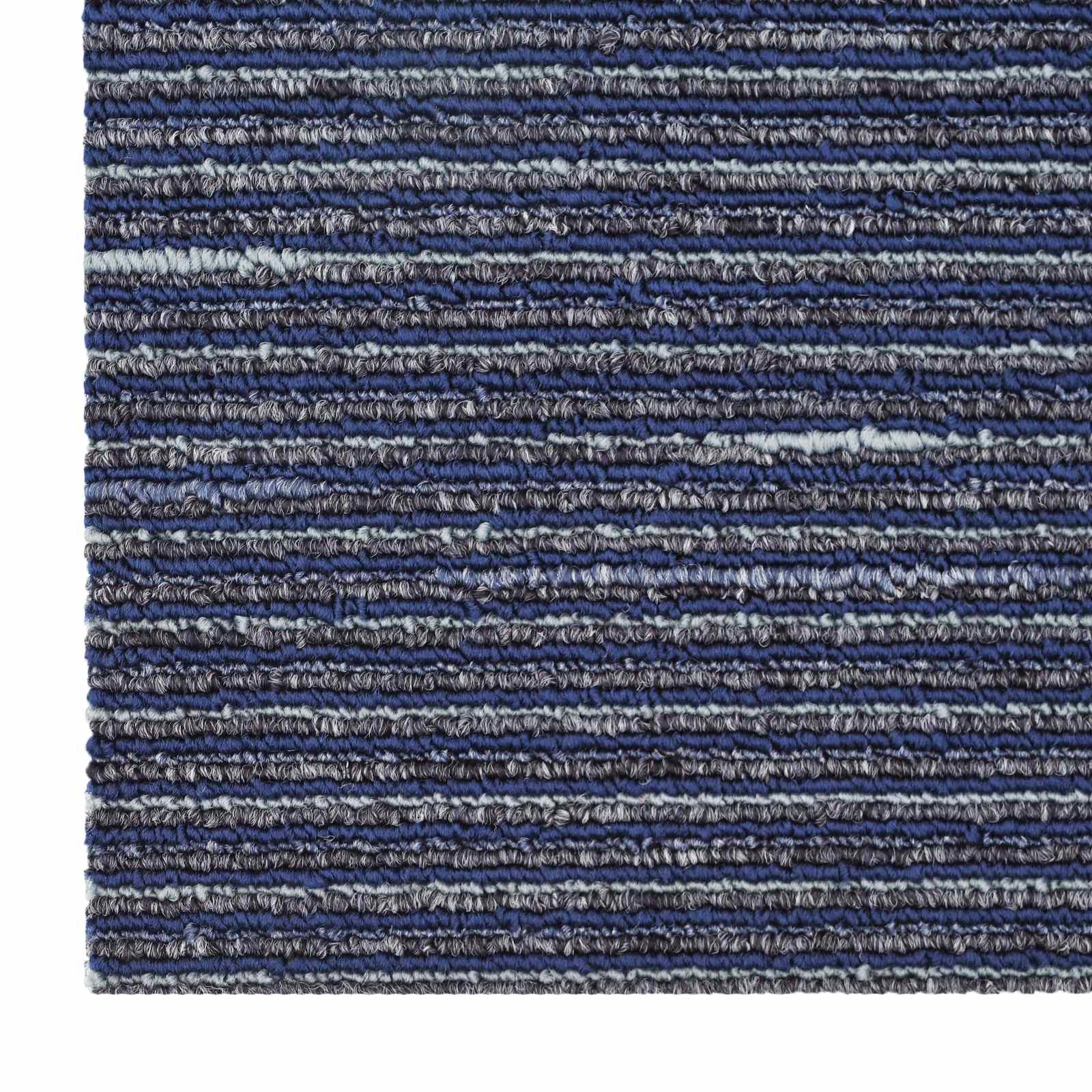Tepih pločica Prugasta Plava 50 x 50 cm 20 pcs PP i bitumen