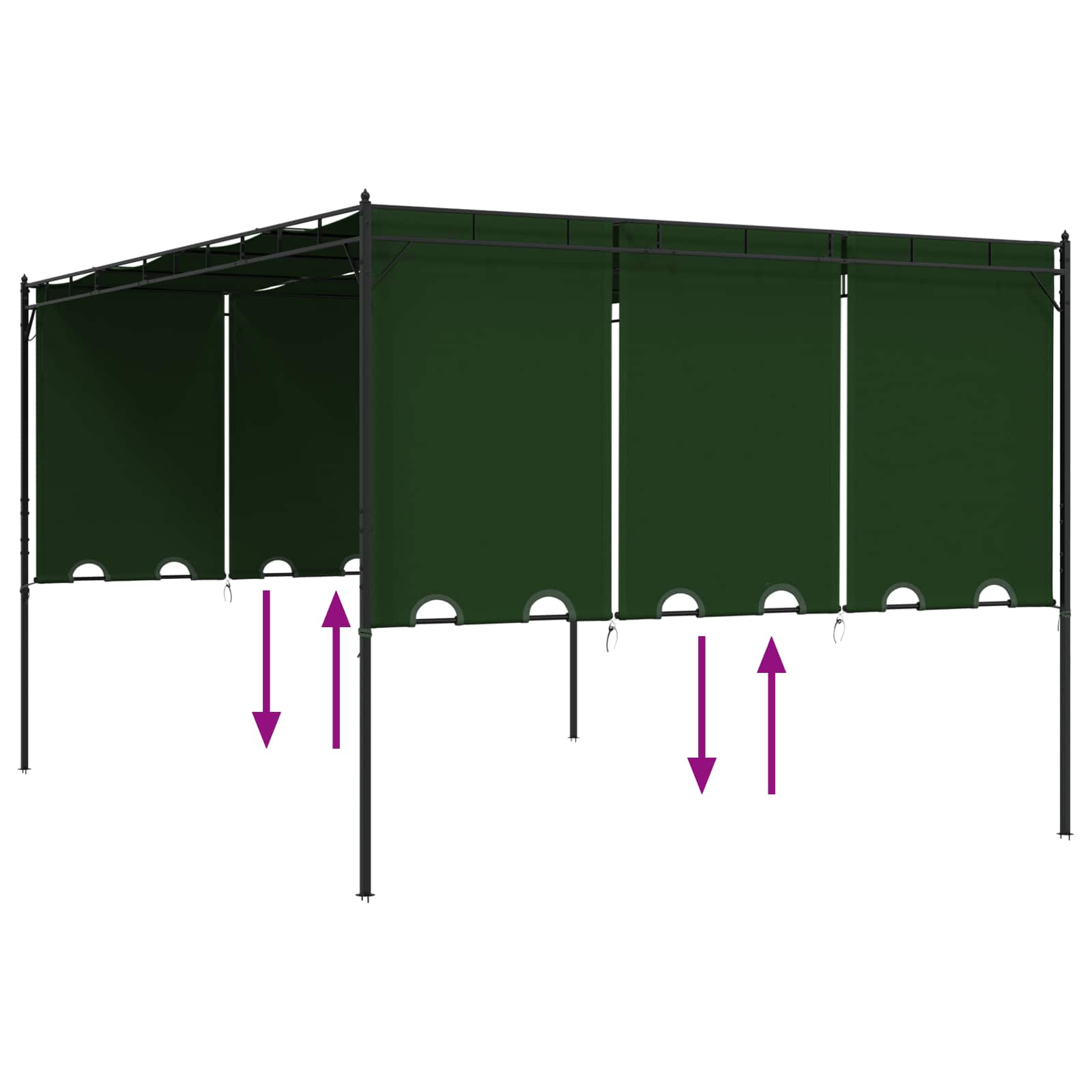 Gazebo 4 x 3 x 2,3 m Zelena Poliester i čelik