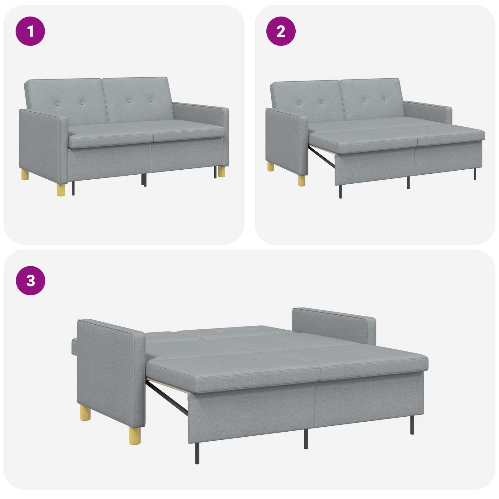 Krevet-sofa na razvlačenje Svijetlo zelena Tkanina