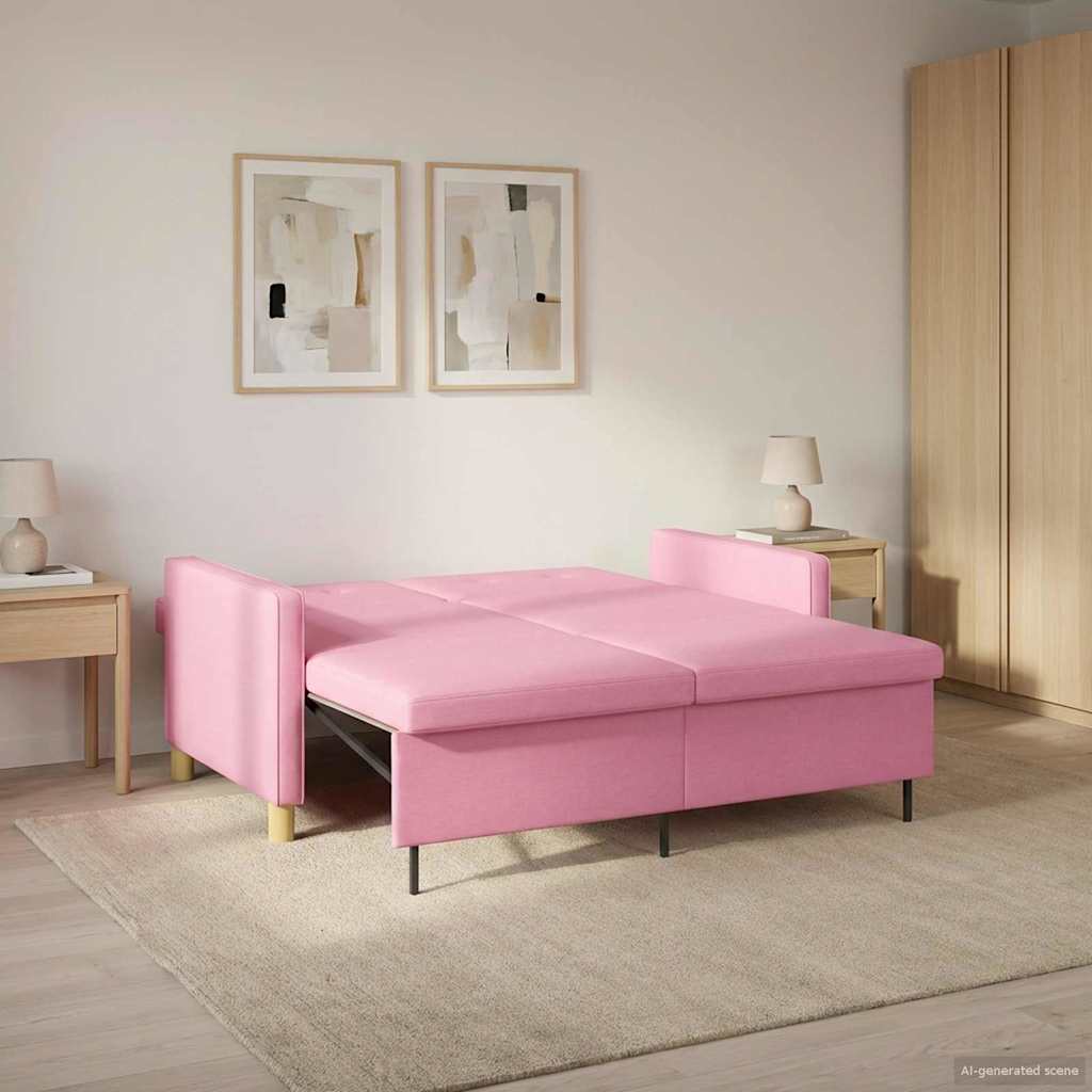 Krevet-sofa na razvlačenje Ružičasta Tkanina