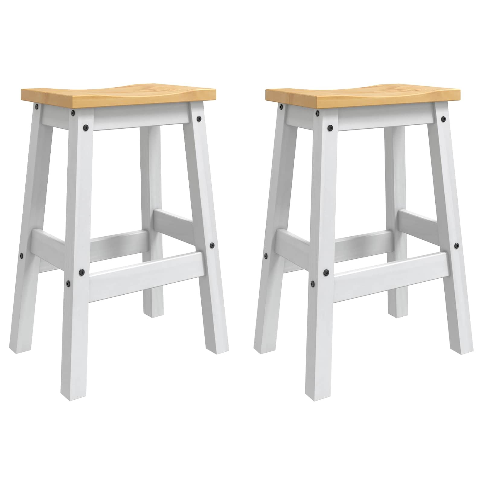 Set kuhinjskog otoka 3 pcs Bijela i vosak od meda Čvrsta bor