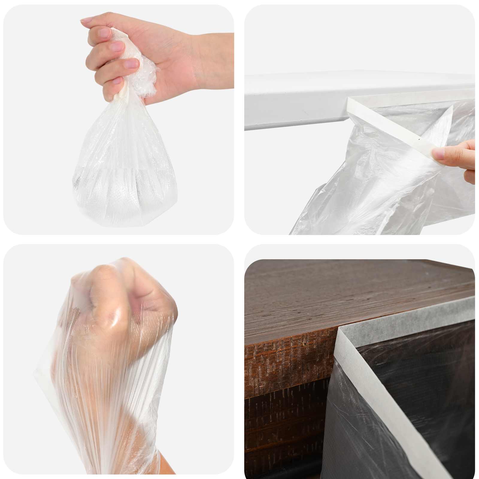 Praškasta plahta s ljepilom 6 pcs *Transparent*an 140 x 3300 cm