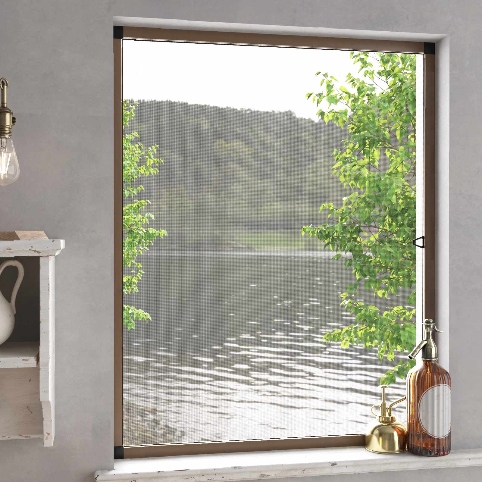 Mreža protiv insekata za prozore Smeđa 120 x 140 cm