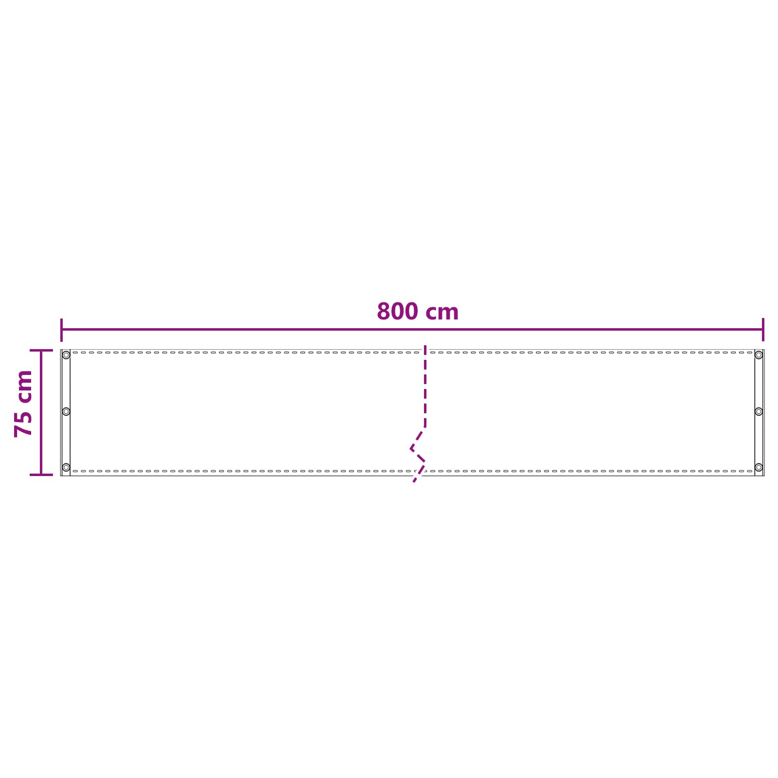Balcony ekran Sivosmeđa 75 x 800 cm HDPE i Aluminij
