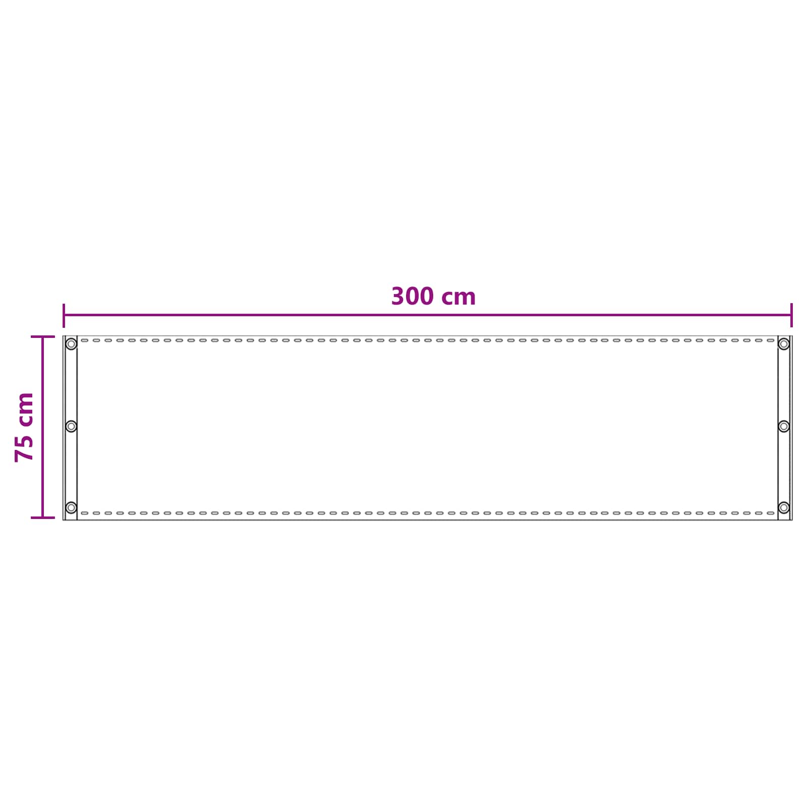 Balcony ekran Svjetlosiva 75 x 300 cm HDPE i Aluminij