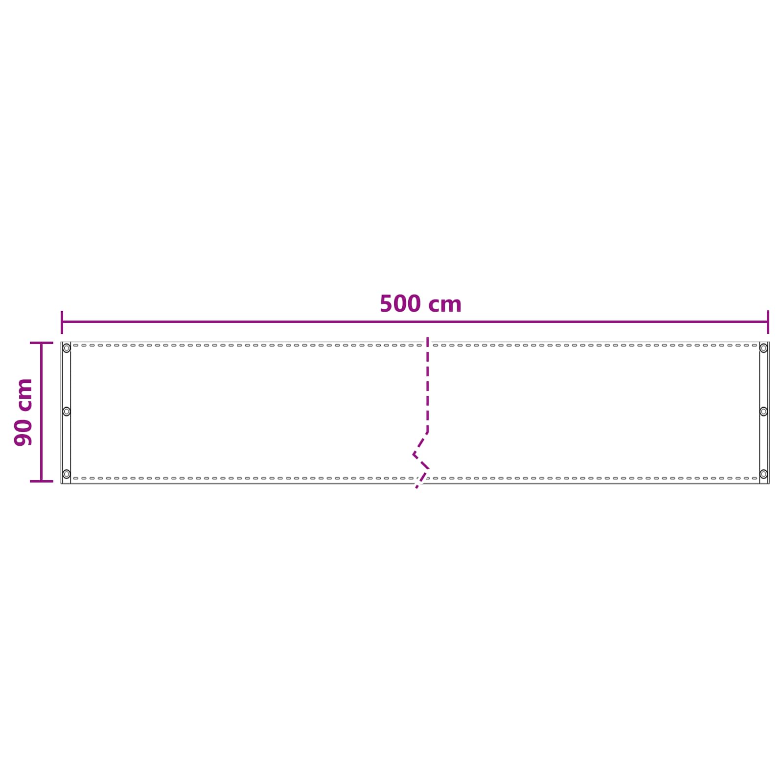 Balcony ekran Svjetlosiva 90 x 500 cm HDPE i Aluminij