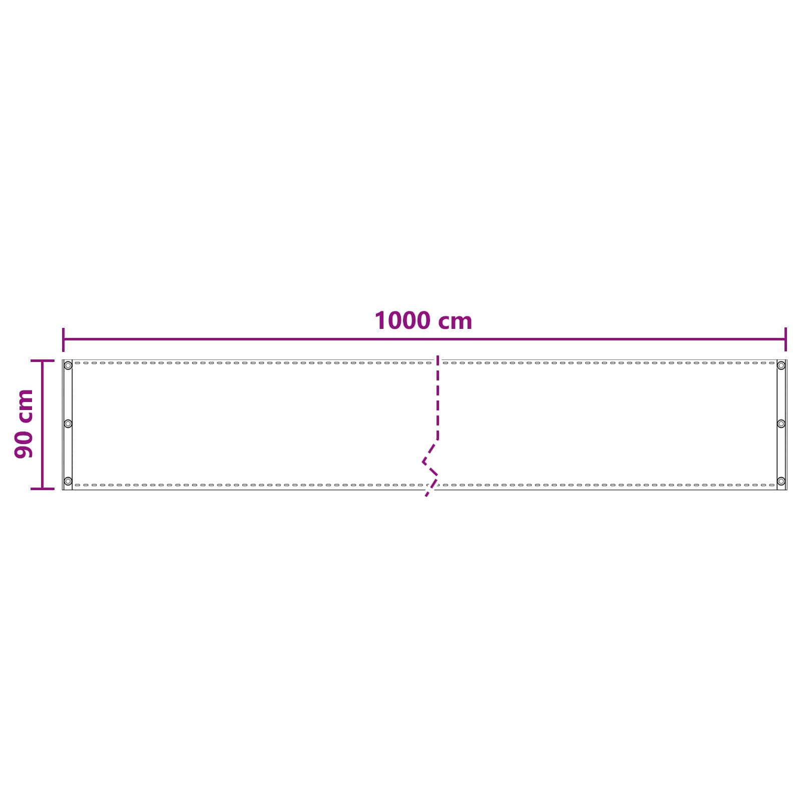 Balcony ekran Svjetlosiva 90 x 1000 cm HDPE i Aluminij