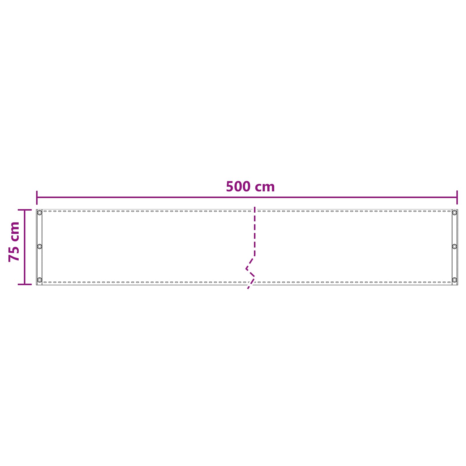 Balcony ekran Pijesak 75 x 500 cm HDPE i Aluminij