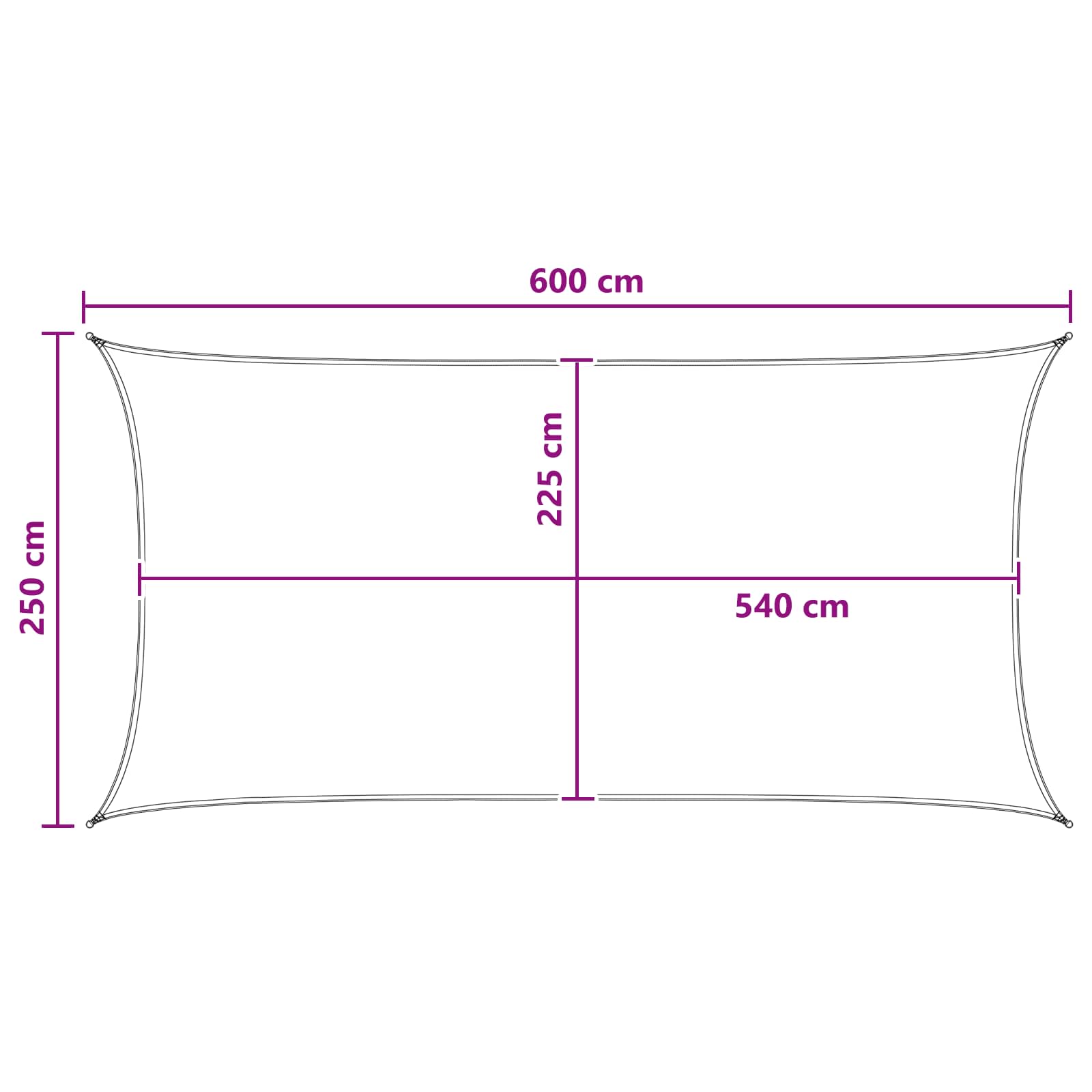 Jedrilica za sunčevu sjenu Bež 2,5 x 6 m HDPE