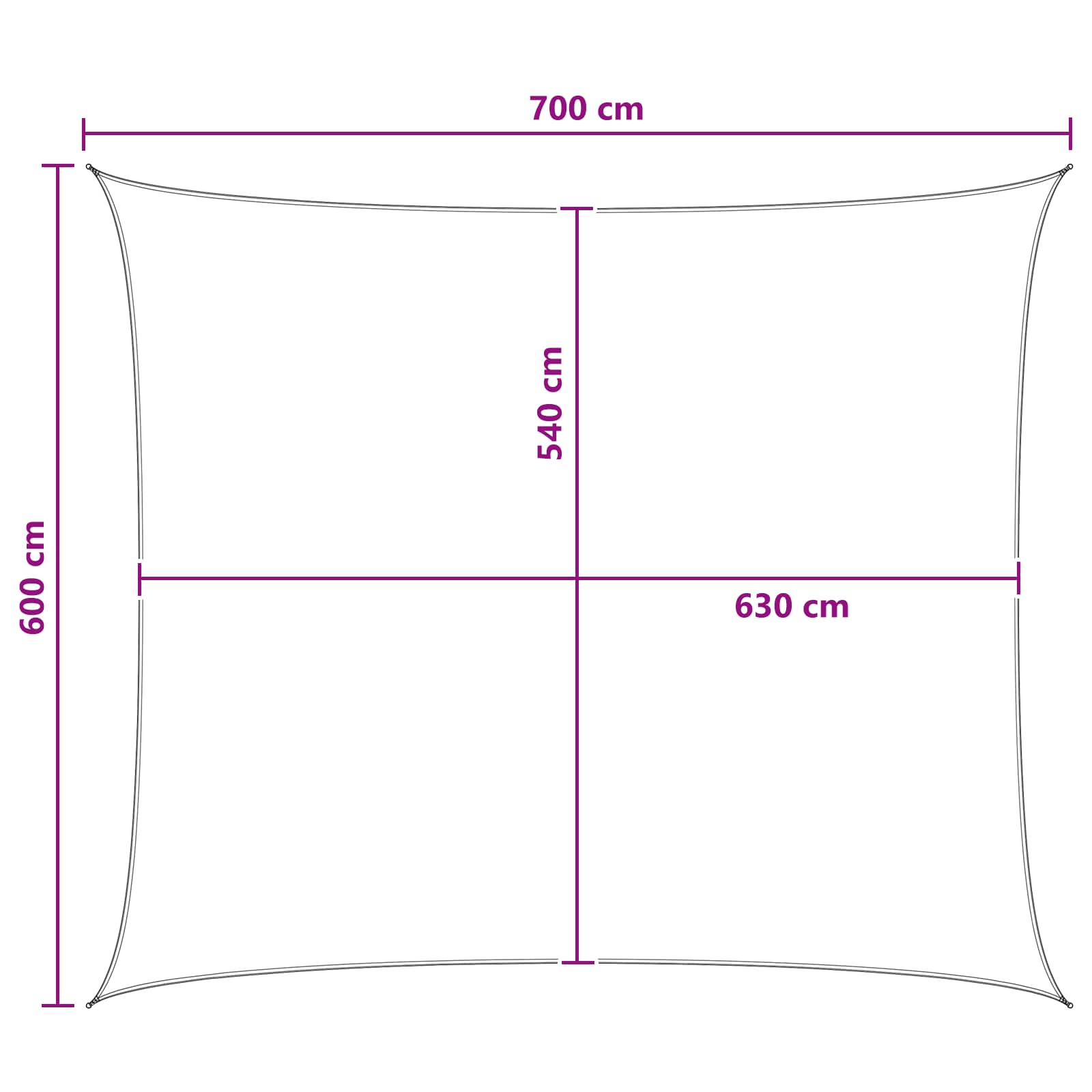 Jedrilica za sunčevu sjenu Svijetlo siva i bijela. 6 x 7 m HDPE