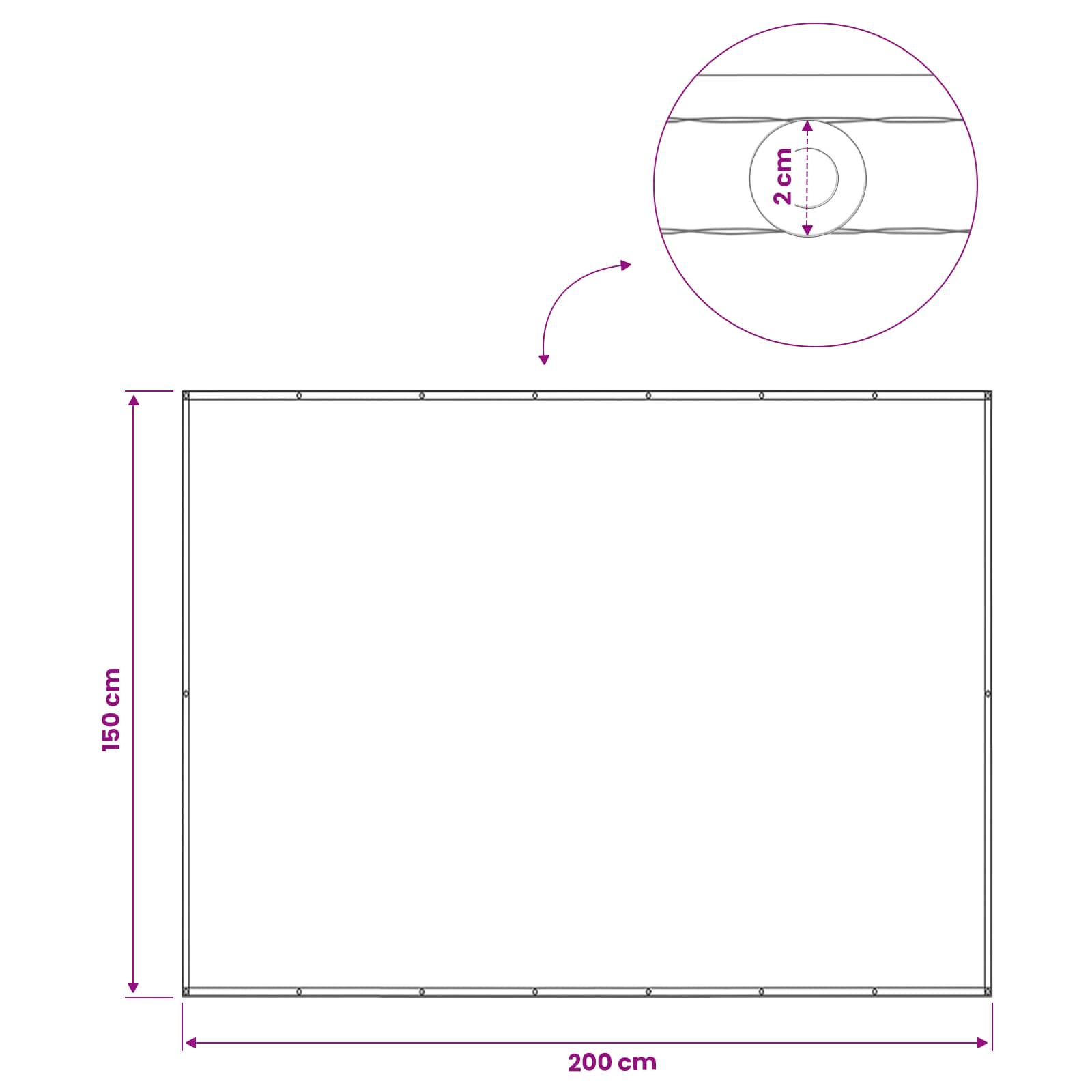 Zaslon za privatnost na balkonu 150 x 200 cm