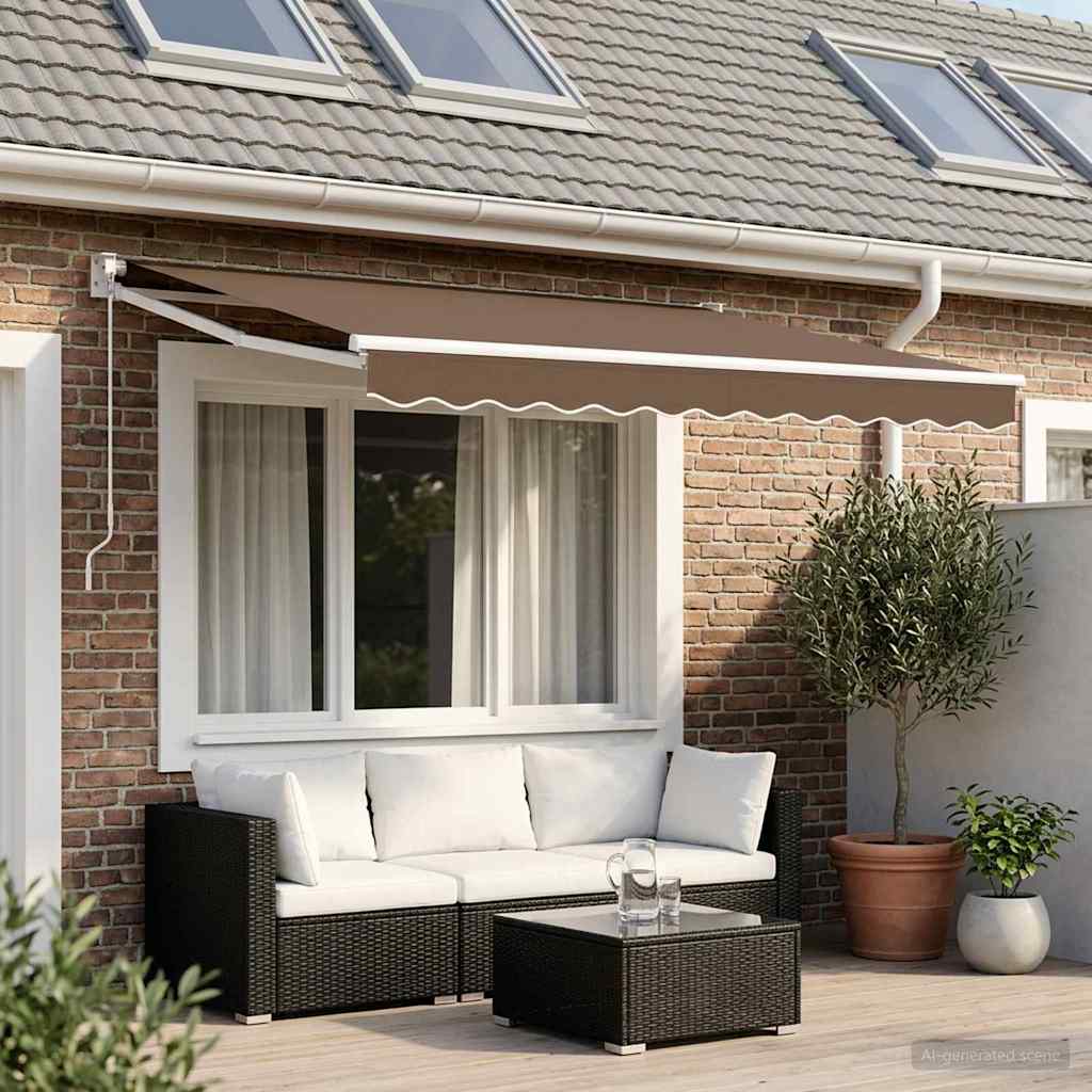 Povlačivi tende Sivosmeđa 3,5 x 2 m 100% Poliester i Aluminij