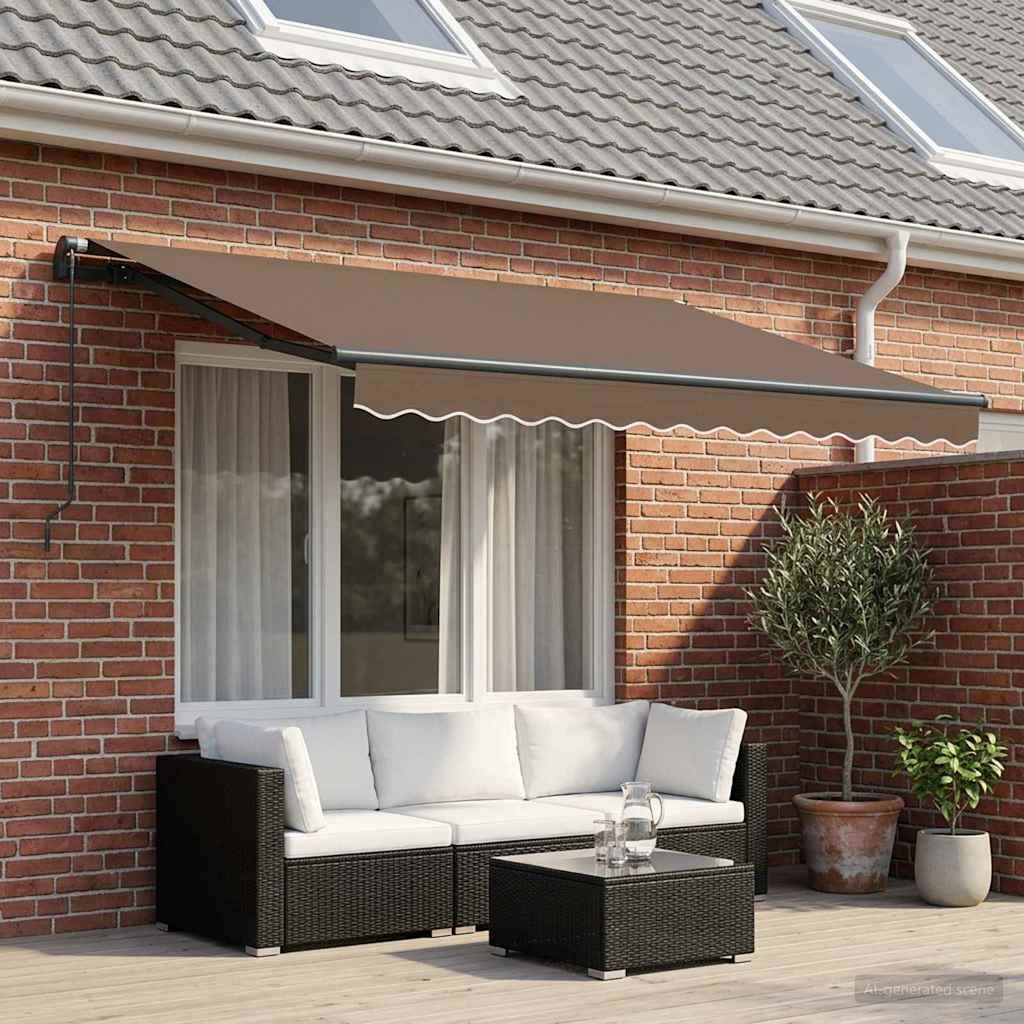 Povlačivi tende Sivosmeđa 300 x 250 cm Poliester i aluminij