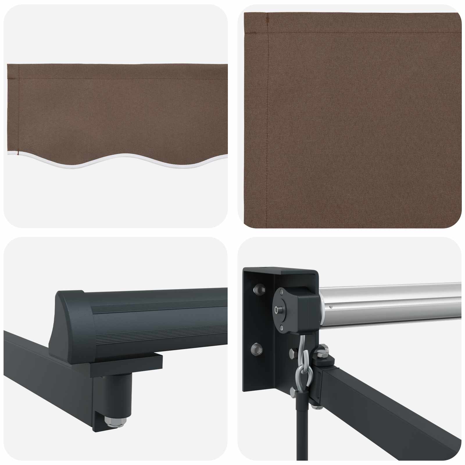 Povlačivi tende Sivosmeđa 3,5 x 2 m 100% Poliester i Aluminij