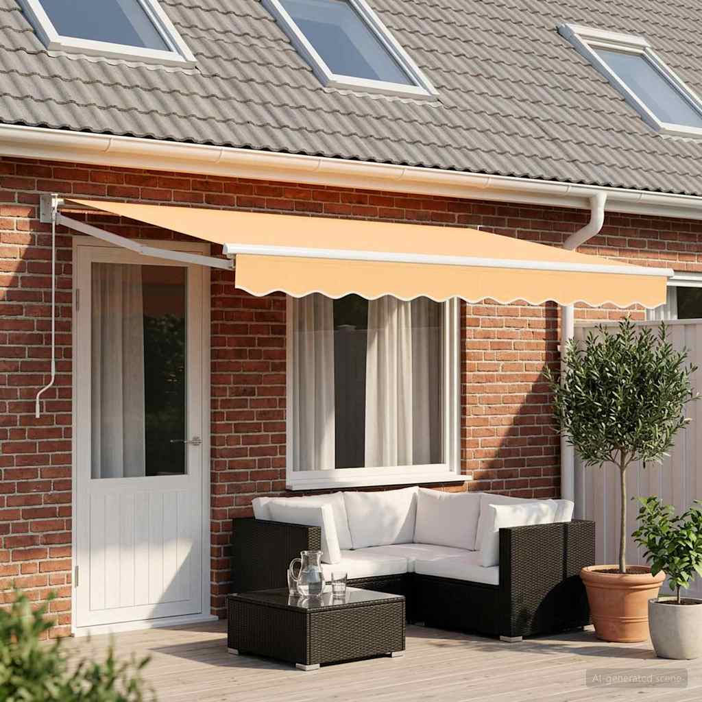 Povlačivi tende Pijesak 4,5 × 3 m 100% Poliester i Aluminij