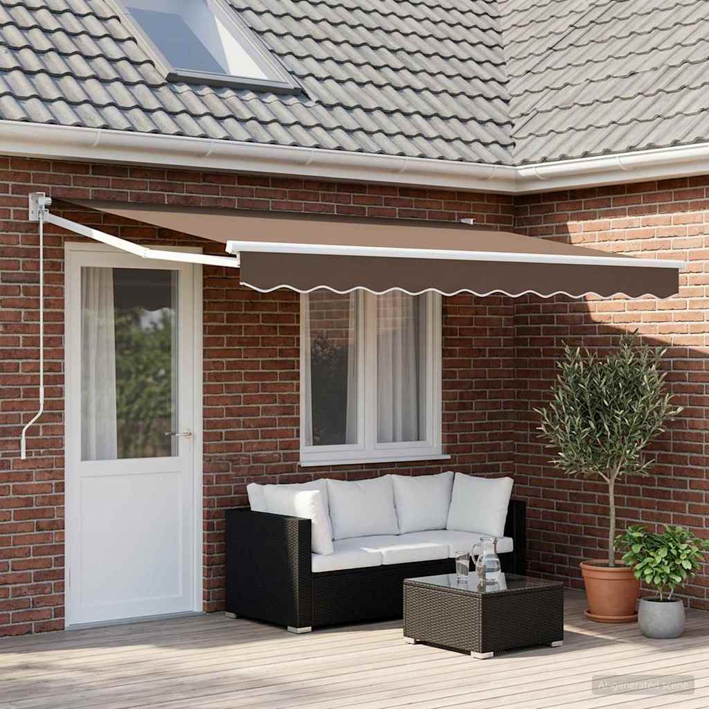 Povlačivi tende Sivosmeđa 5 x 3 m 100% Poliester i Aluminij