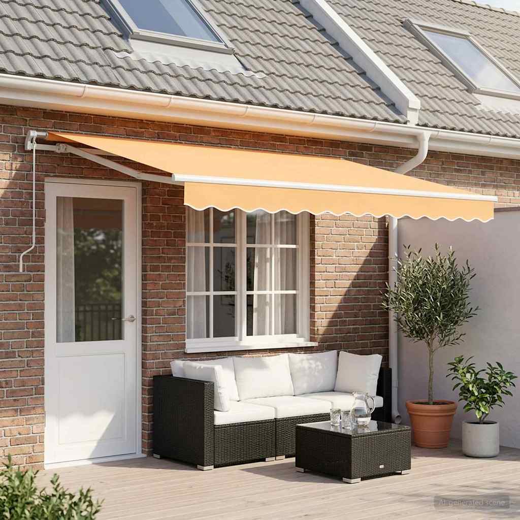 Povlačivi tende Pijesak 4,5 × 3 m Poliester i aluminij