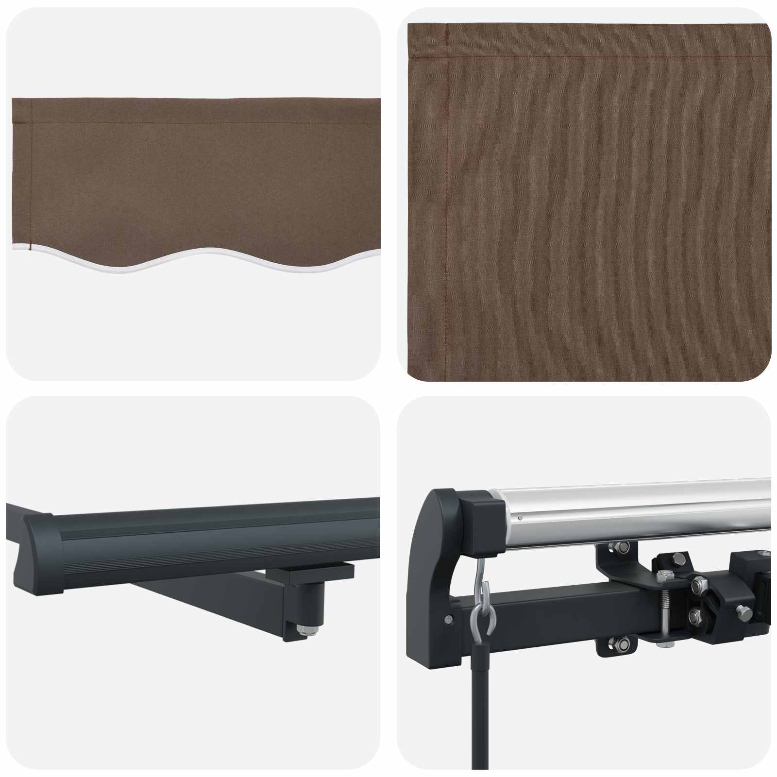Povlačivi tende Sivosmeđa 300 x 250 cm Poliester i aluminij