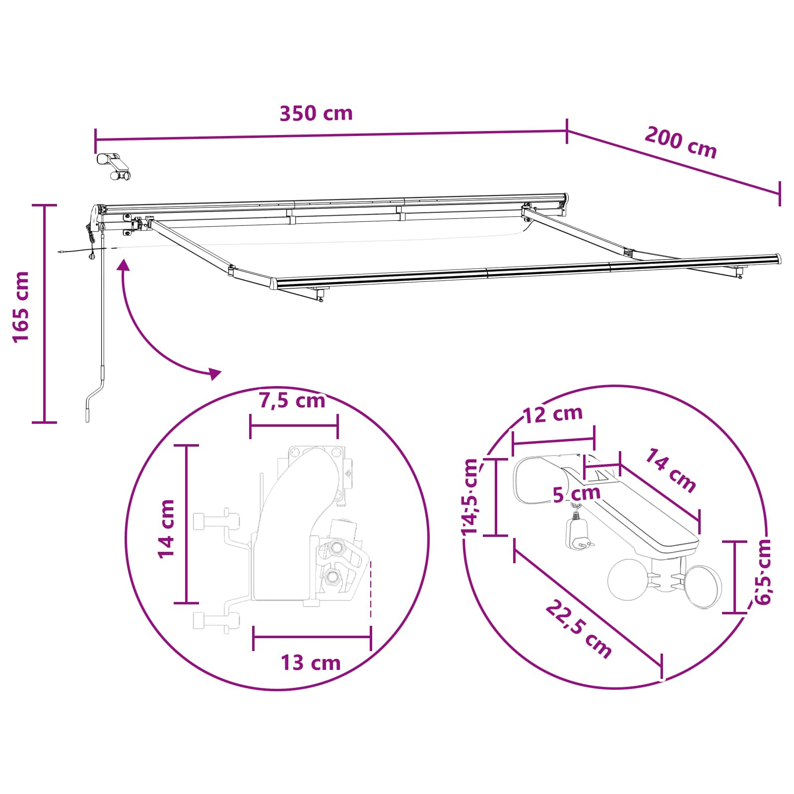Tkanina za tende Pijesak 300 x 250 cm Poliester