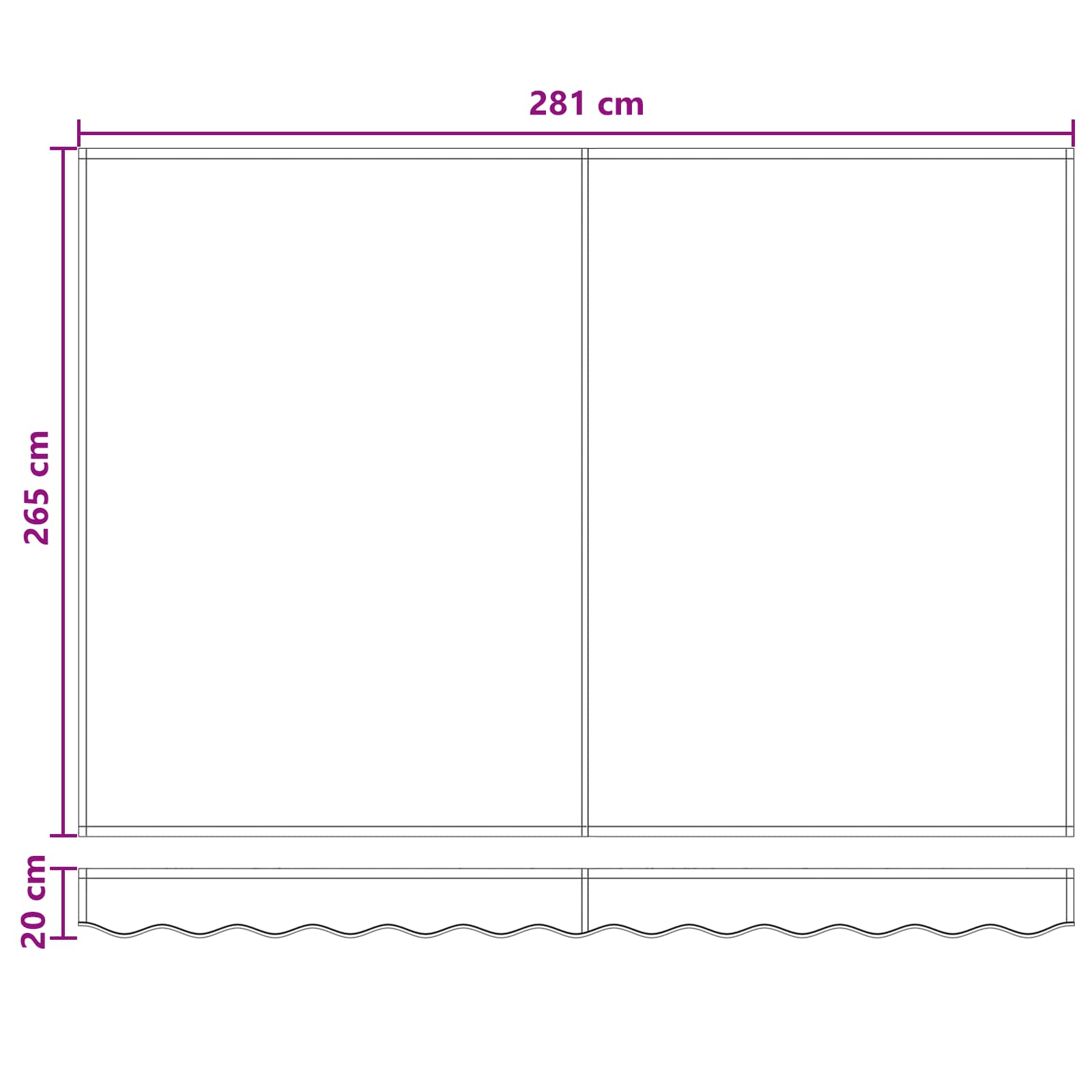 Povlačivi tende Pijesak 300 x 250 cm Platno i Aluminij