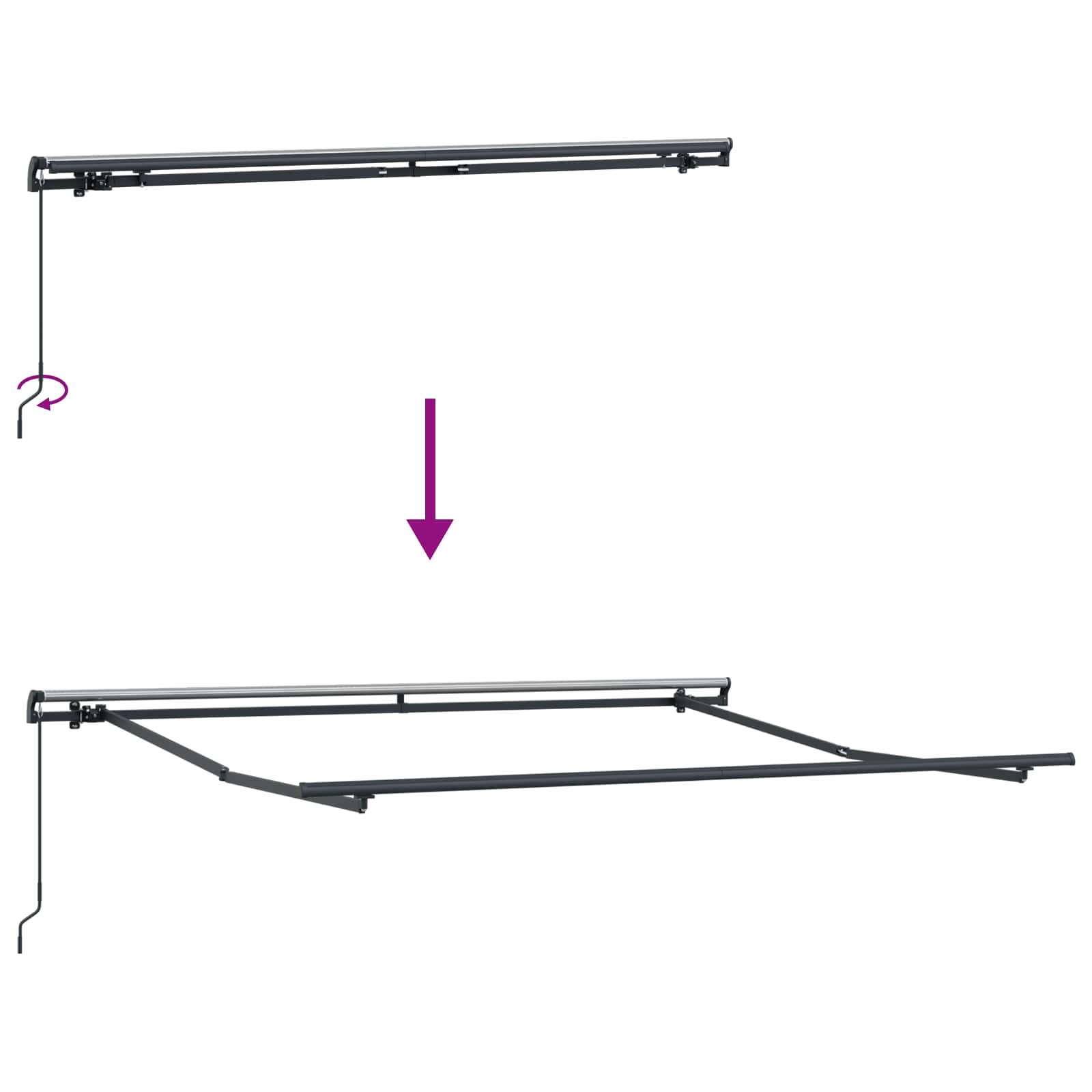 Povlačivi tende Pijesak 350 x 250 cm Poliester i aluminij