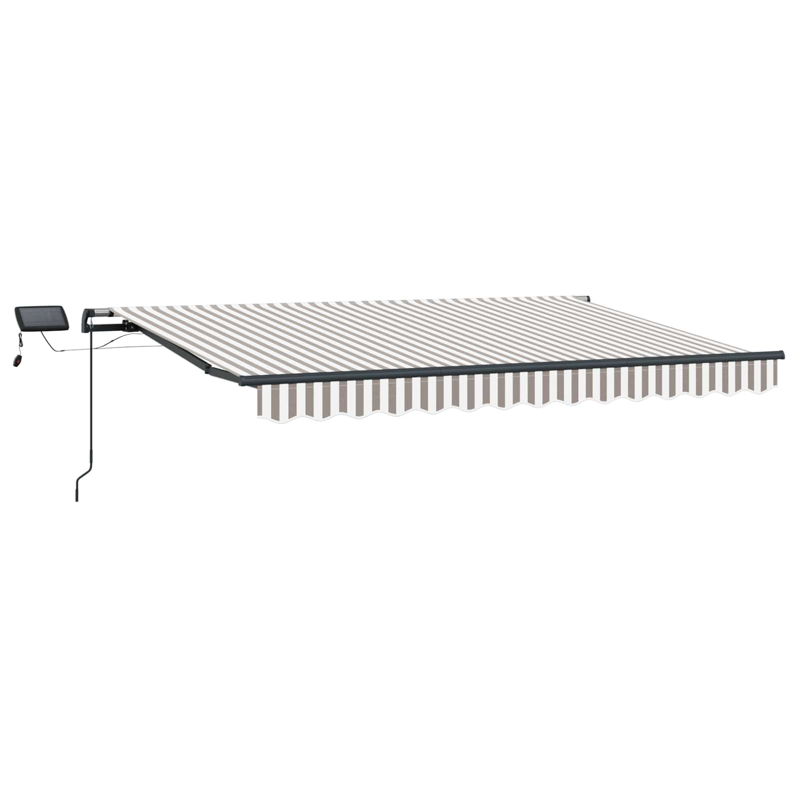 Povlačivi tende Svijetlo siva i bijela. 350 x 250 cm