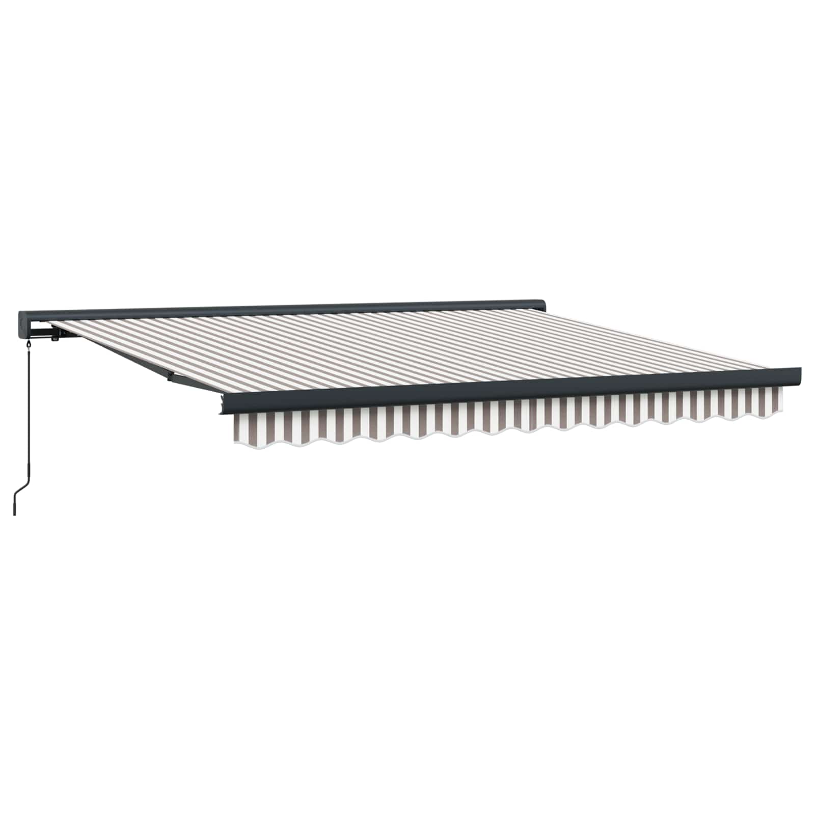 Povlačivi tende Svijetlo siva i bijela. 350 x 250 cm