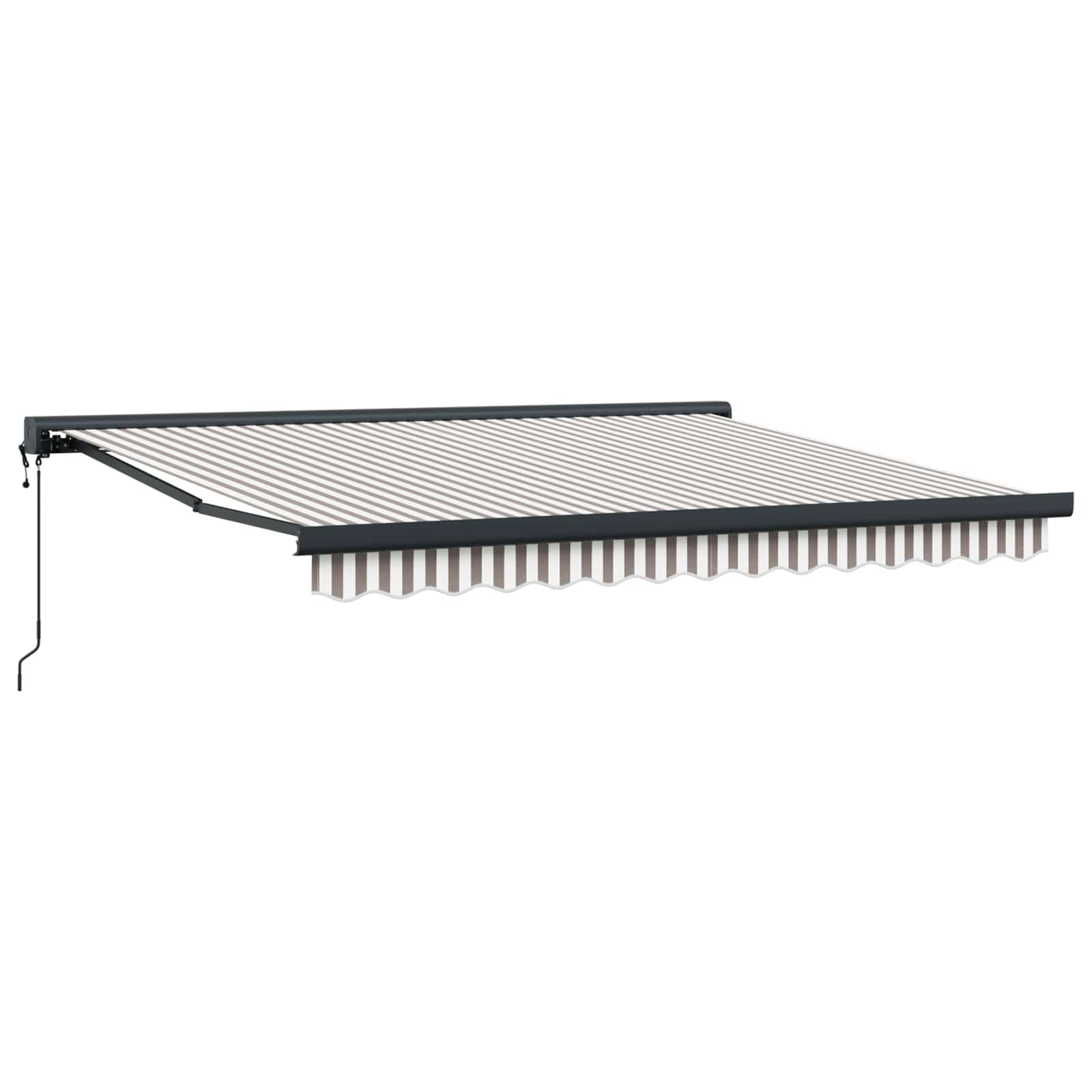 Povlačivi tende Svijetlo siva i bijela. 350 x 250 cm