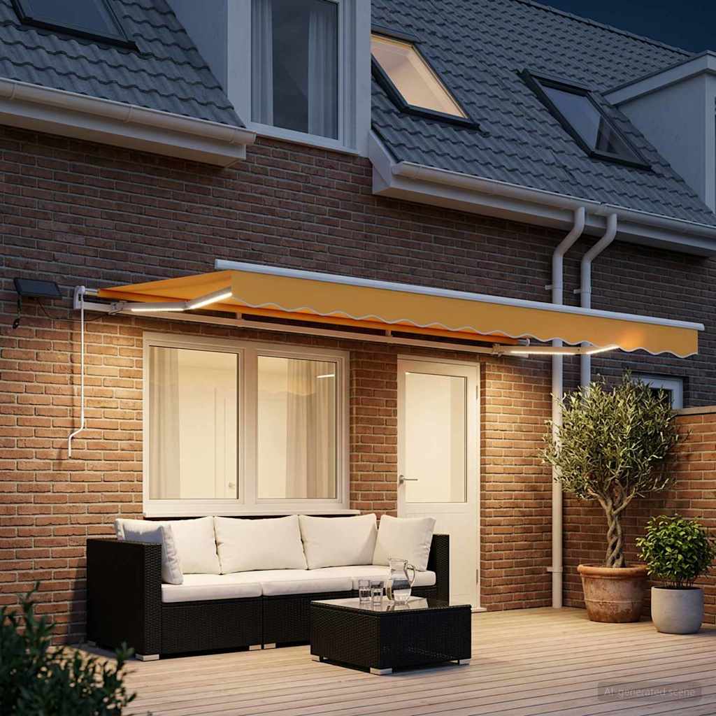 Povlačivi tende Pijesak 600 × 350 cm Tkanina i Aluminij