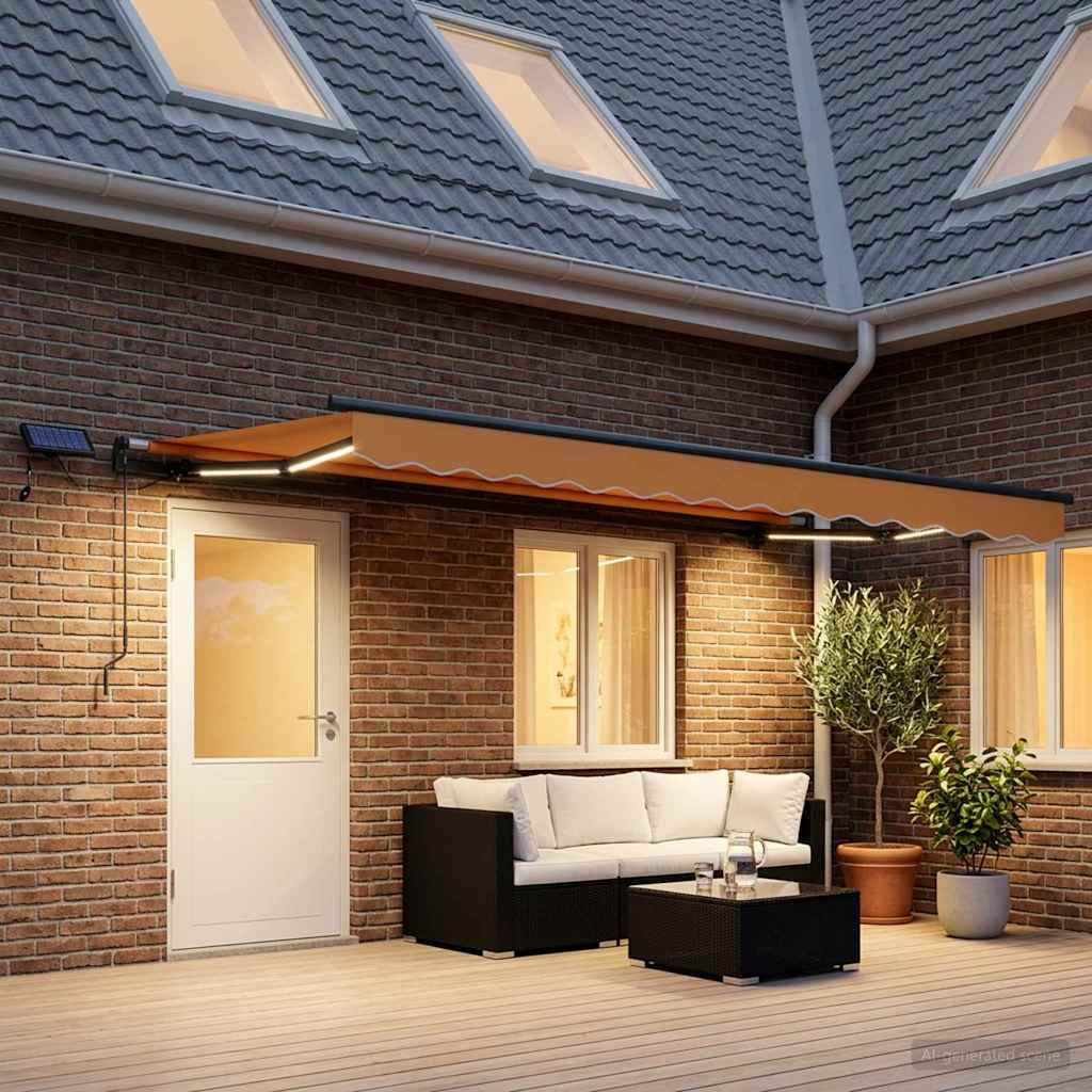 Povlačivi tende Pijesak 400 × 350 cm Tkanina i Aluminij