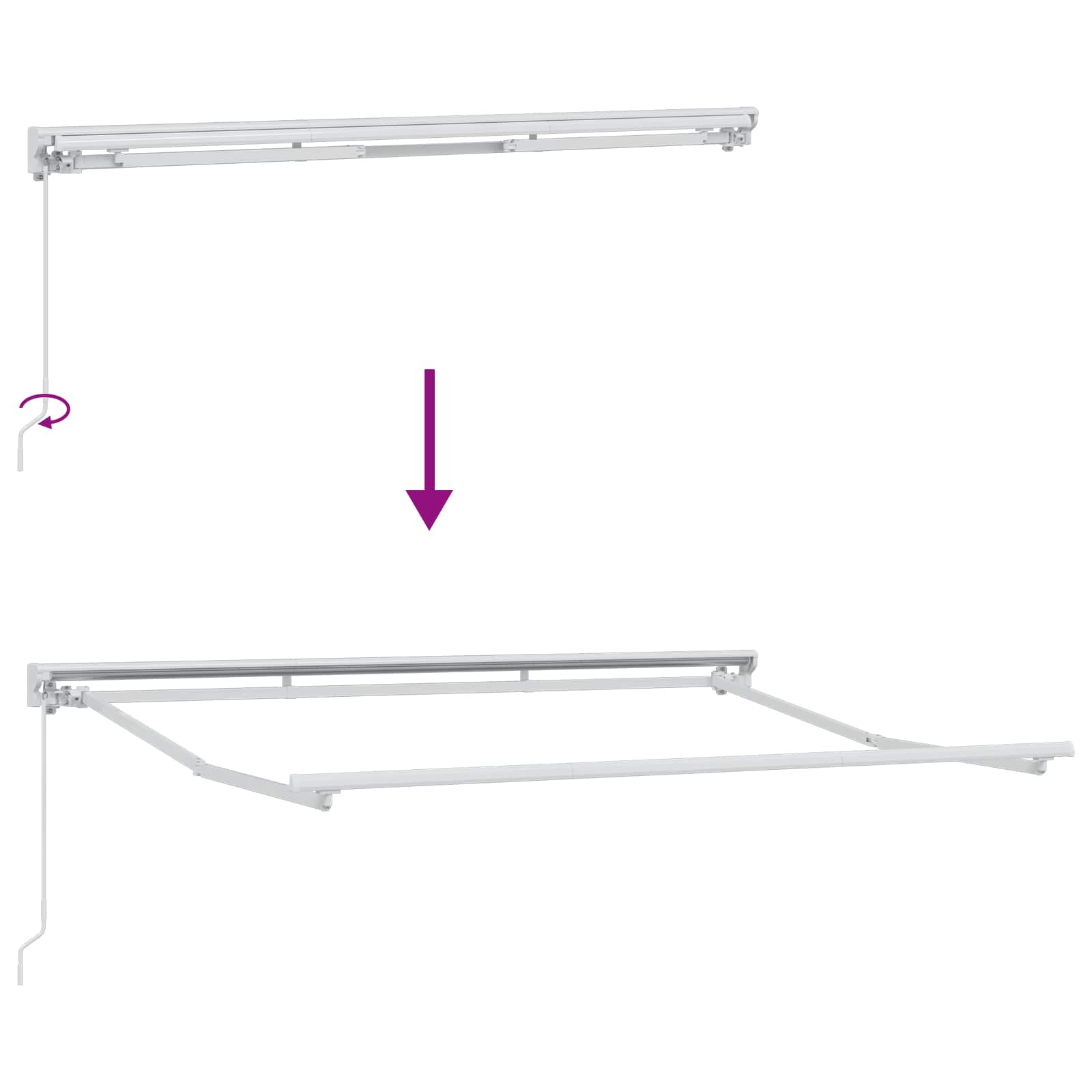Ručno sklopiva tenda Svijetlo siva i bijela. 4 × 3,5 m
