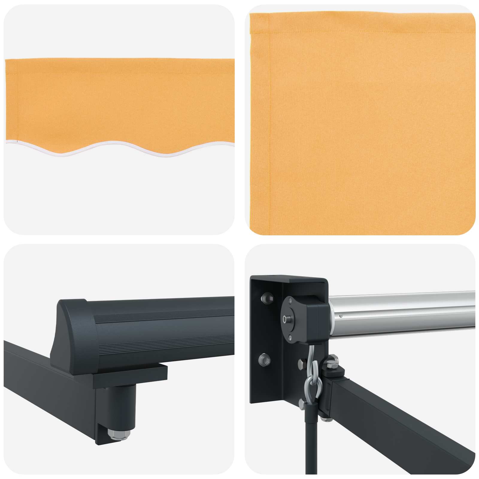 Povlačivi tende Pijesak 4,5 × 3 m 100% Poliester i Aluminij
