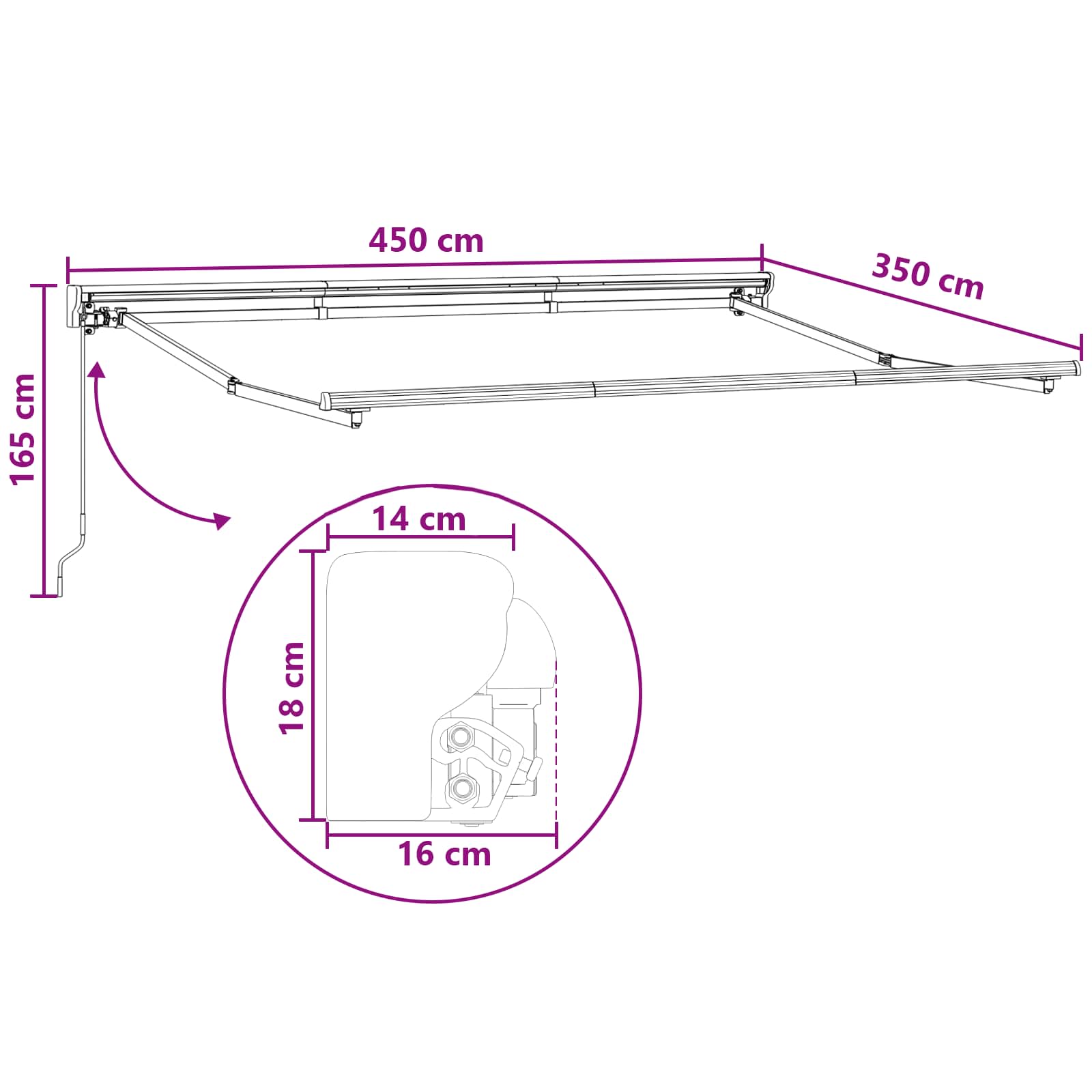 Ručno sklopiva tenda Pijesak 4,5 × 3,5 m Poliester i aluminij