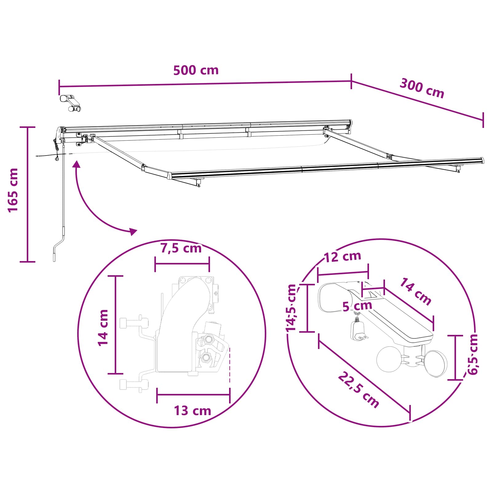 Tkanina za tende Pijesak 500 × 300 cm Poliester