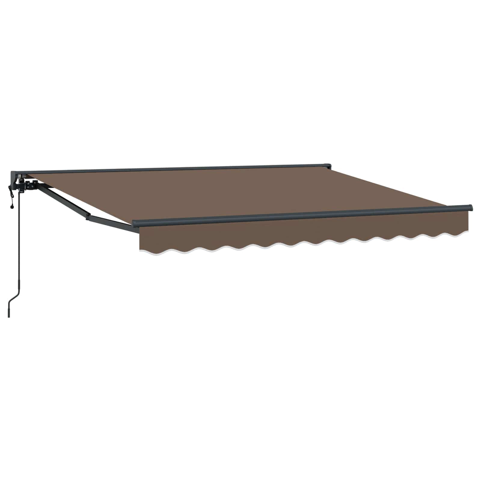 Povlačivi tende Sivosmeđa 5 x 3 m Poliester i aluminij