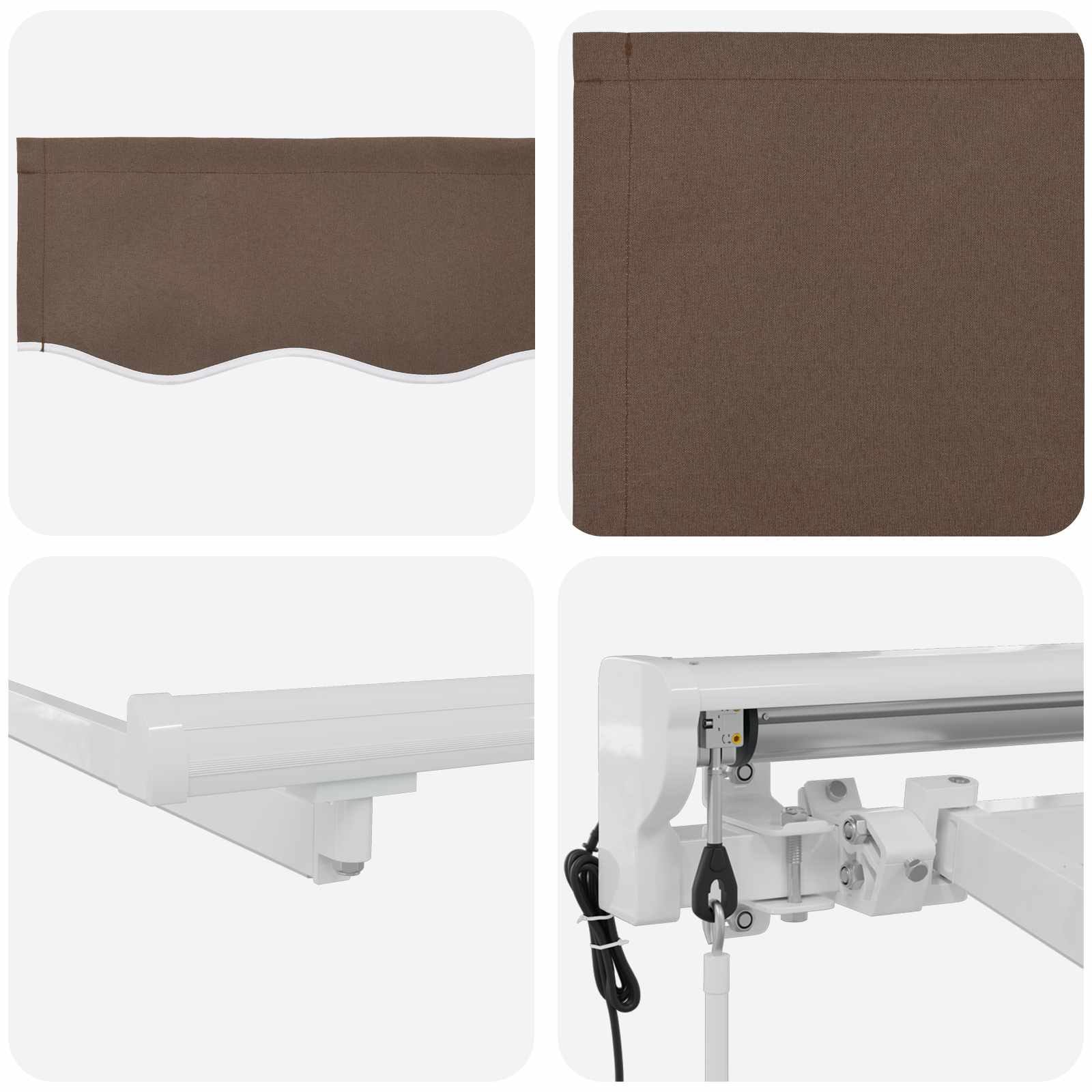 Električna retraktabilna tenda Sivosmeđa 5 x 3 m