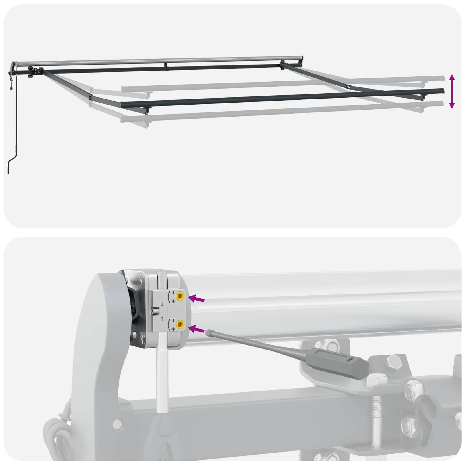 Povlačivi tende Sivosmeđa 500 × 350 cm Tkanina i Aluminij